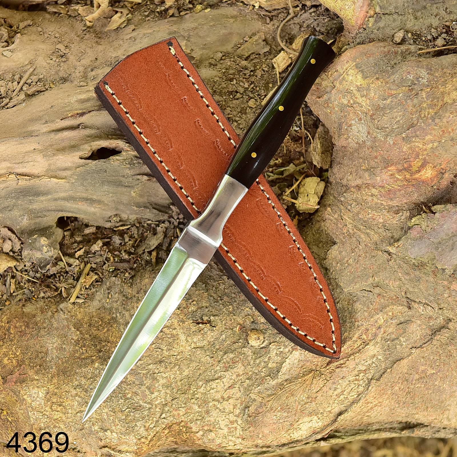 German Knife Double - Edged Blade Full Tang Slick Boot Knives with Leather Sheath x-265 - Image 6