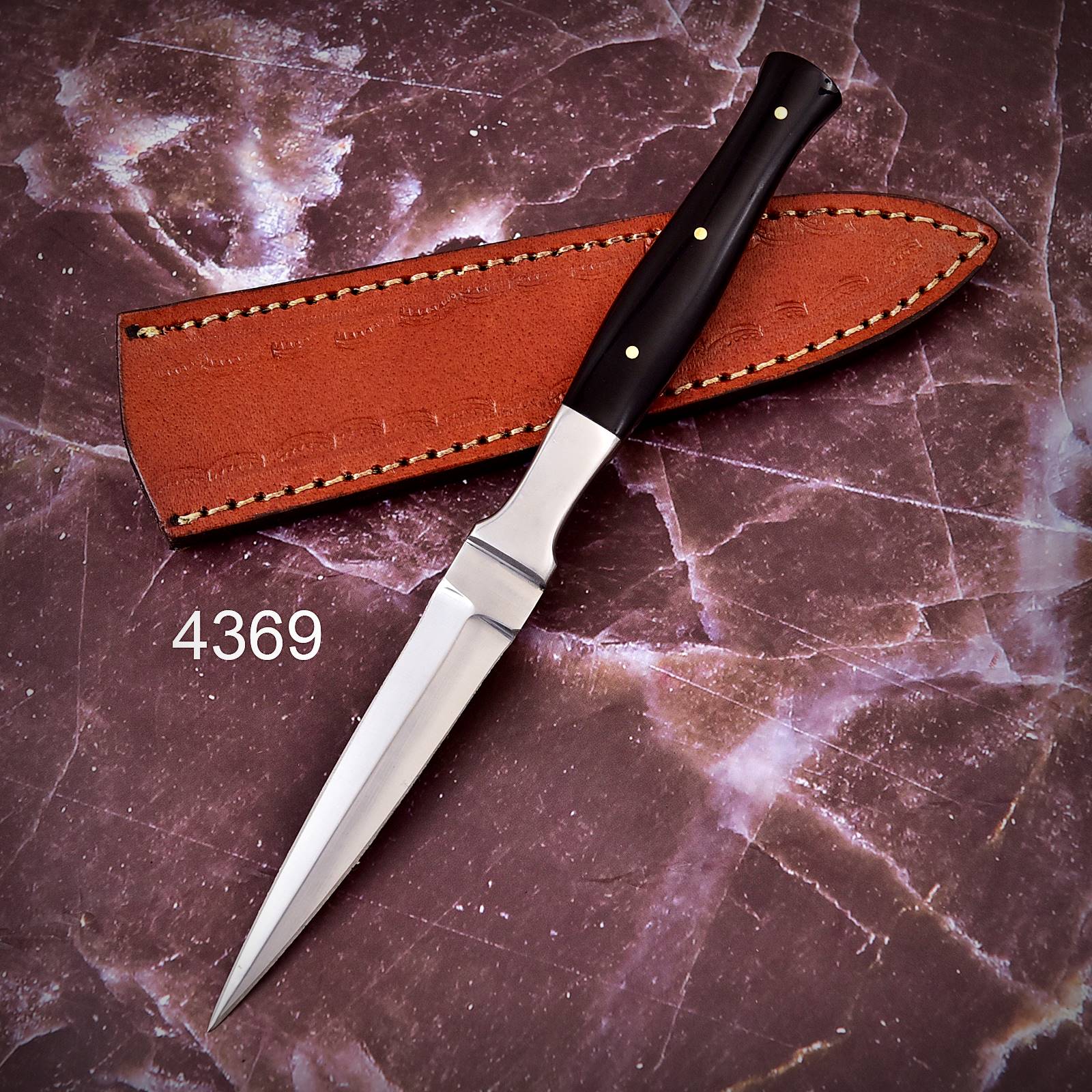 German Knife Double - Edged Blade Full Tang Slick Boot Knives with Leather Sheath x-265 - Image 9