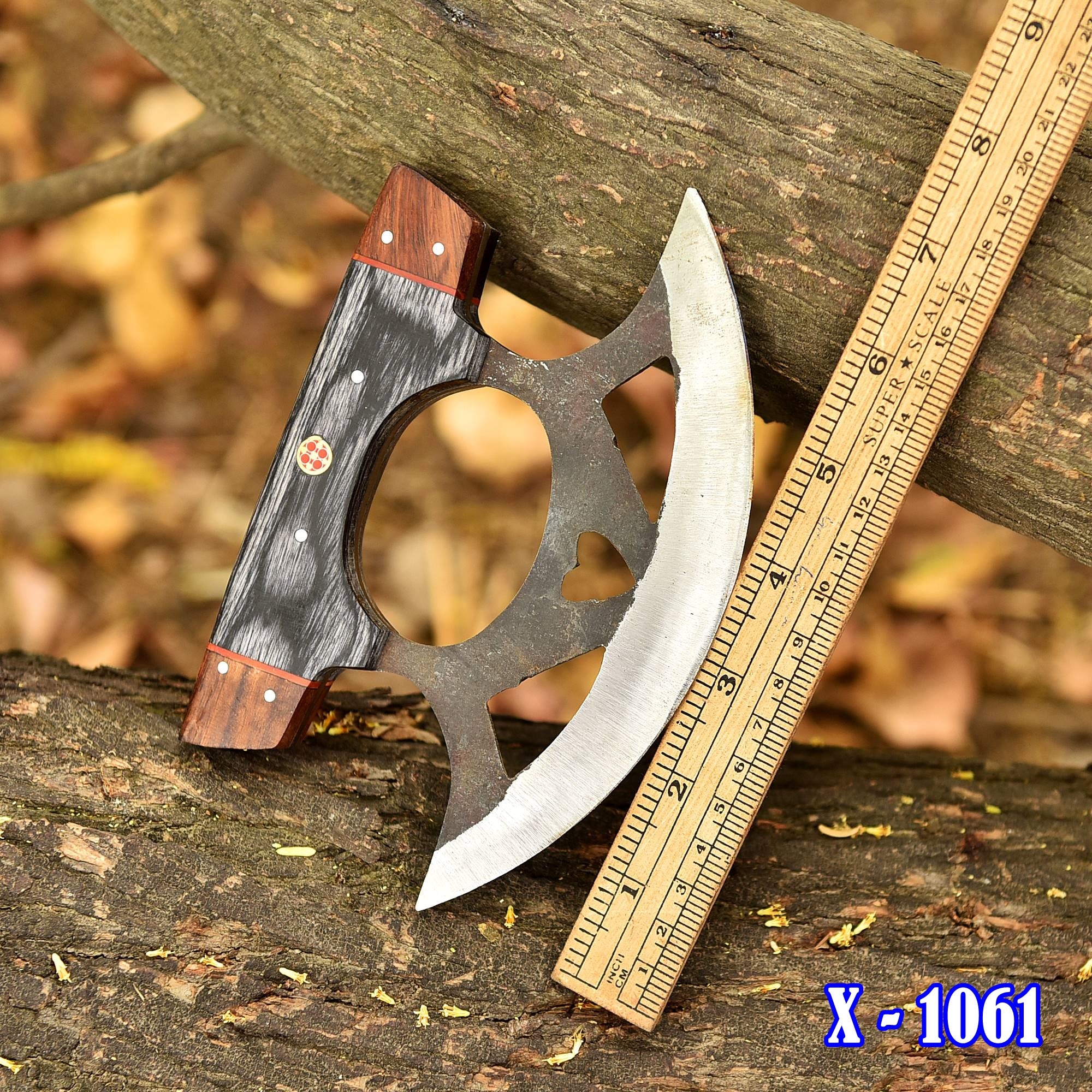 Hand Forged D2 Carbon Steel Blade Ulu Knife Professional Pizza Cutter - Image 4