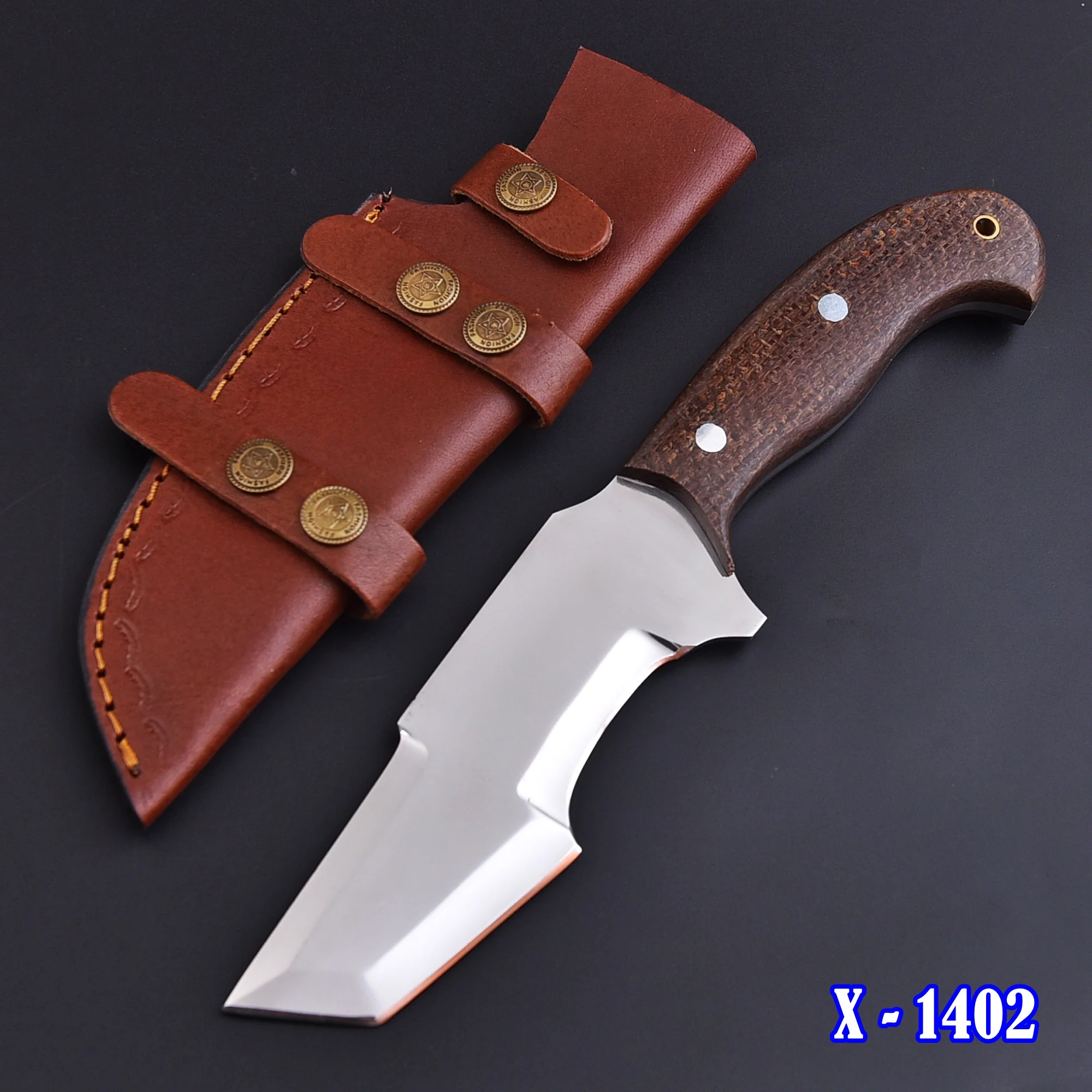 Hand Forged D2 Steel Hunting Tracker Fix Blade Knife Full Tang - Micarta Handle - Image 2