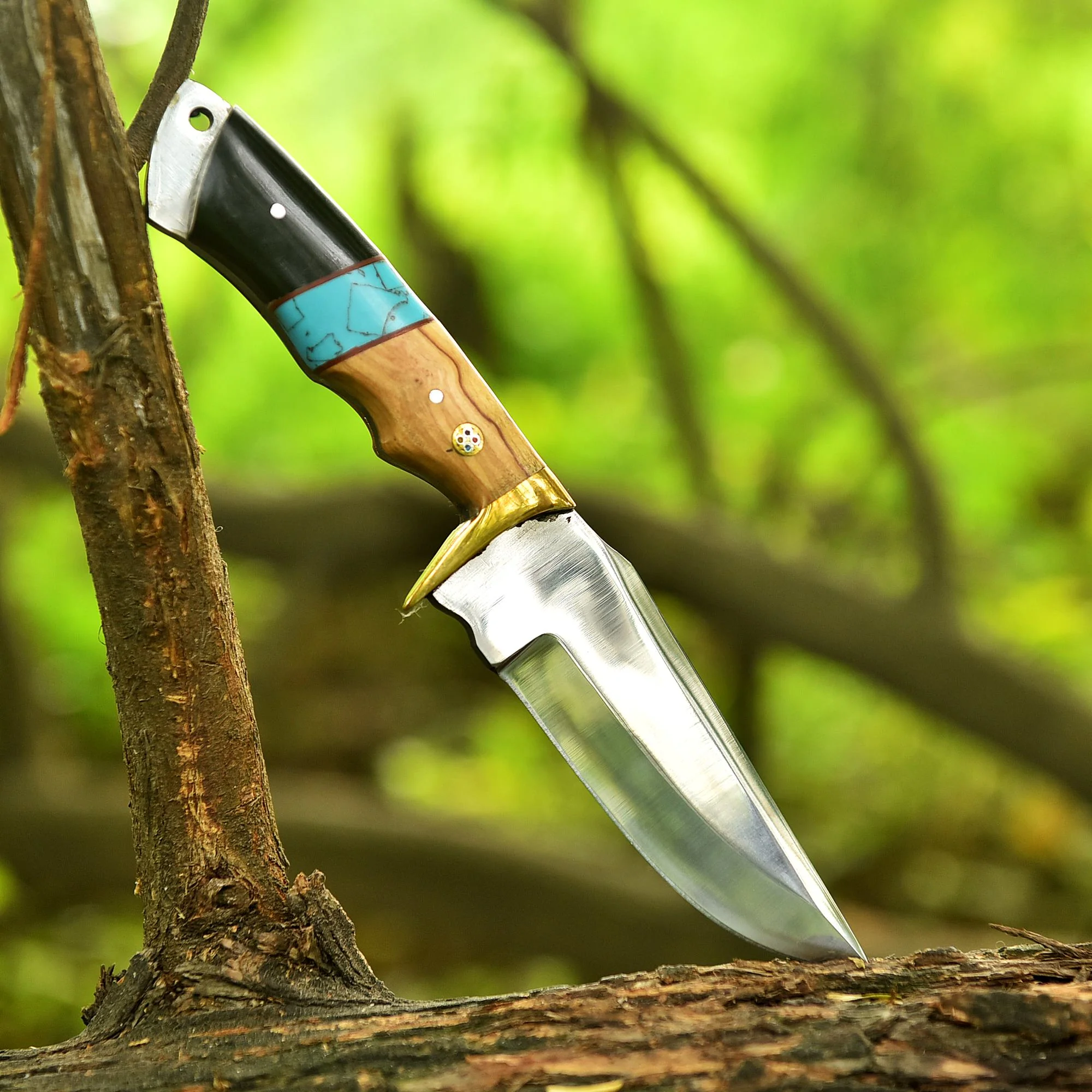 Hand Forged Full Tang Skinning Knife Wood D2 Steel Blade With Sheath - Image 2