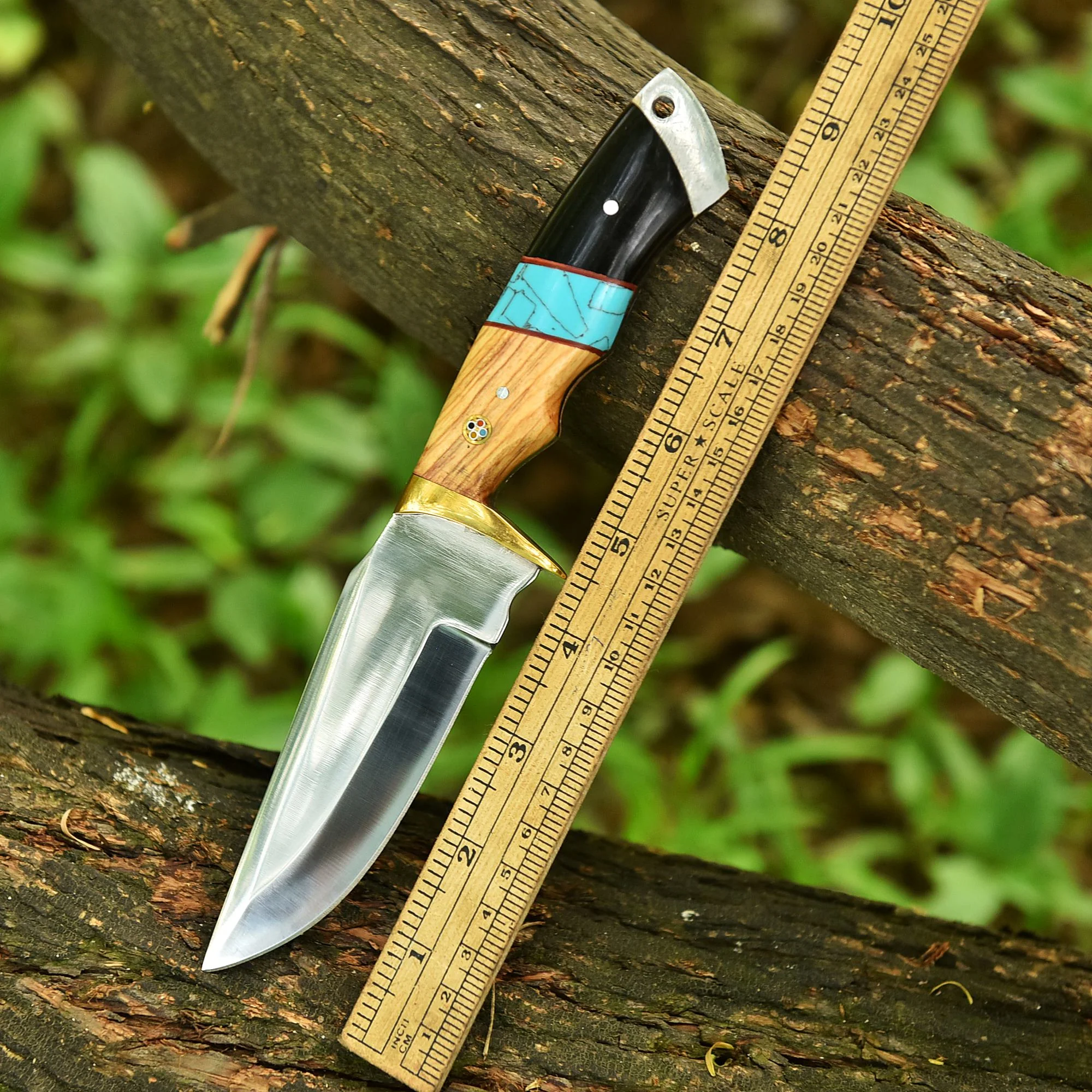 Hand Forged Full Tang Skinning Knife Wood D2 Steel Blade With Sheath - Image 4