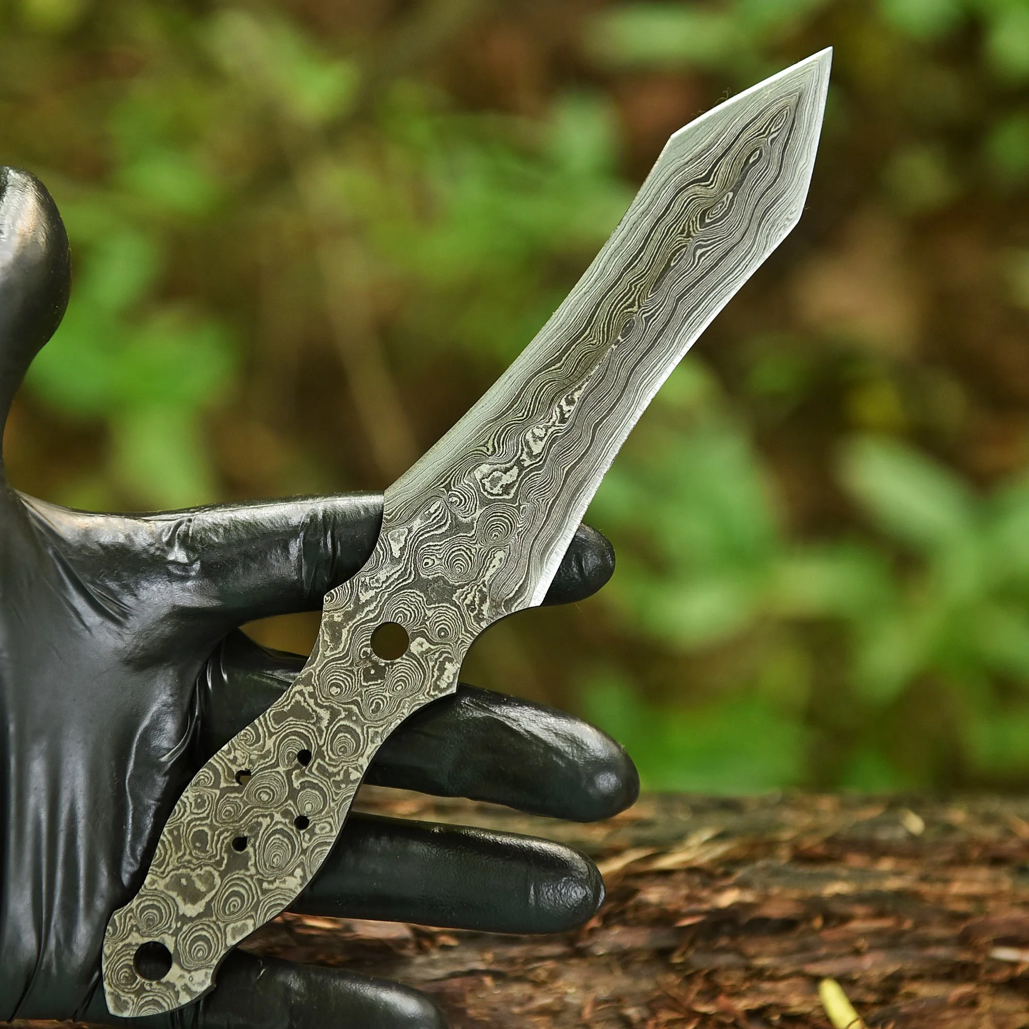 Hand Forged High Carbon Damascus Double Edge Dagger Blade Blank - Image 3