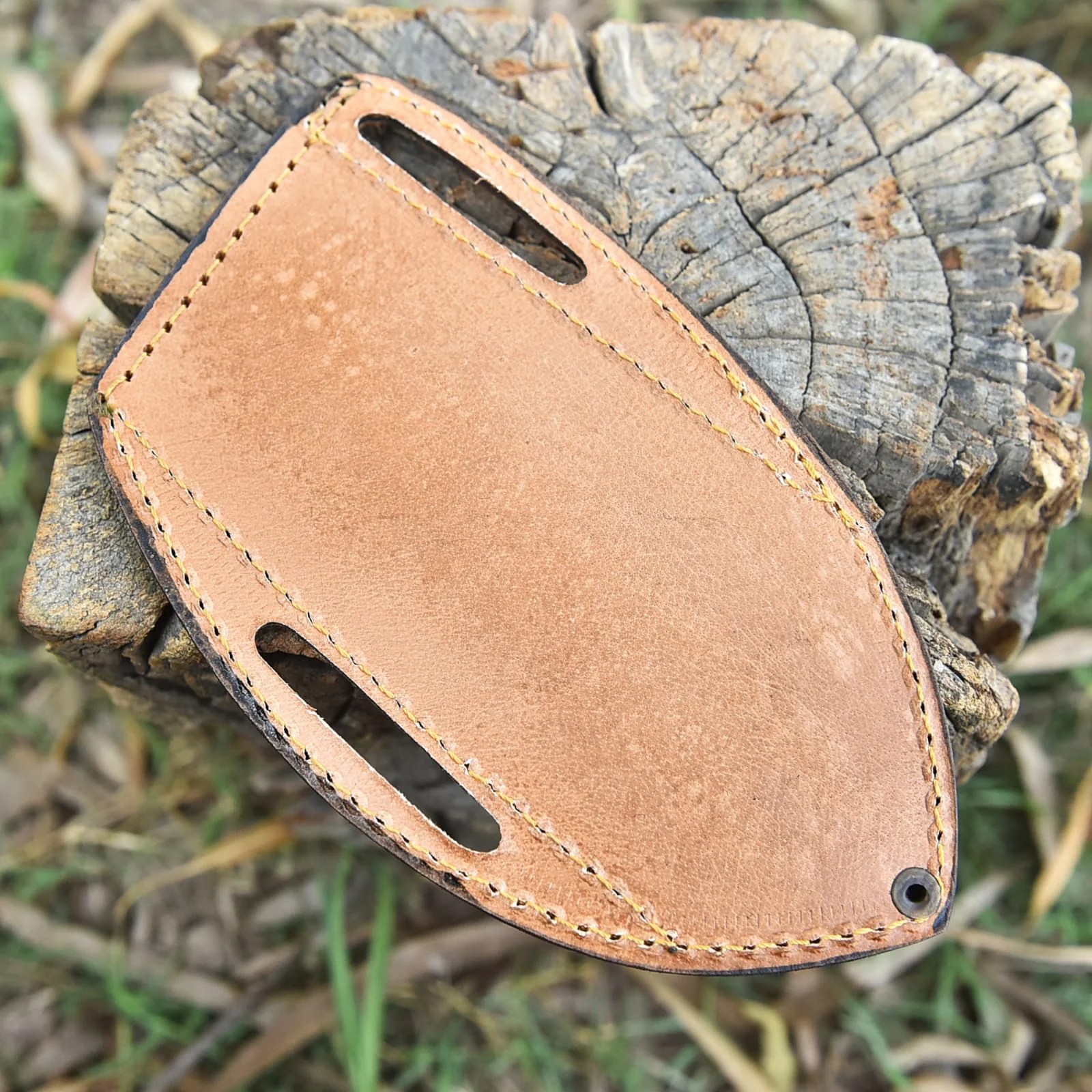 Hand Stitched Fixed Blade Knife Storage Sheath Genuine Leather Belt Carry Case - Image 4