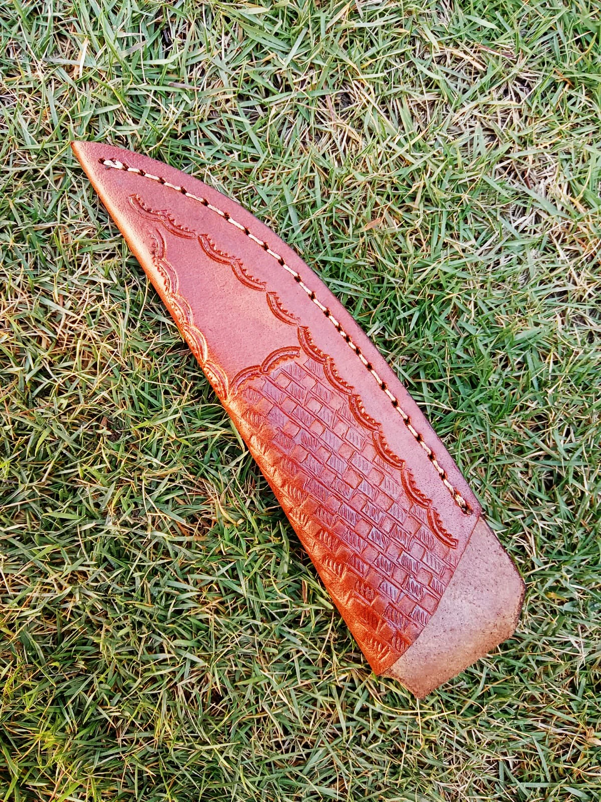 Hand Stitched Genuine Leather Fixed Blade Knife Sheath Belt Carry Sheath