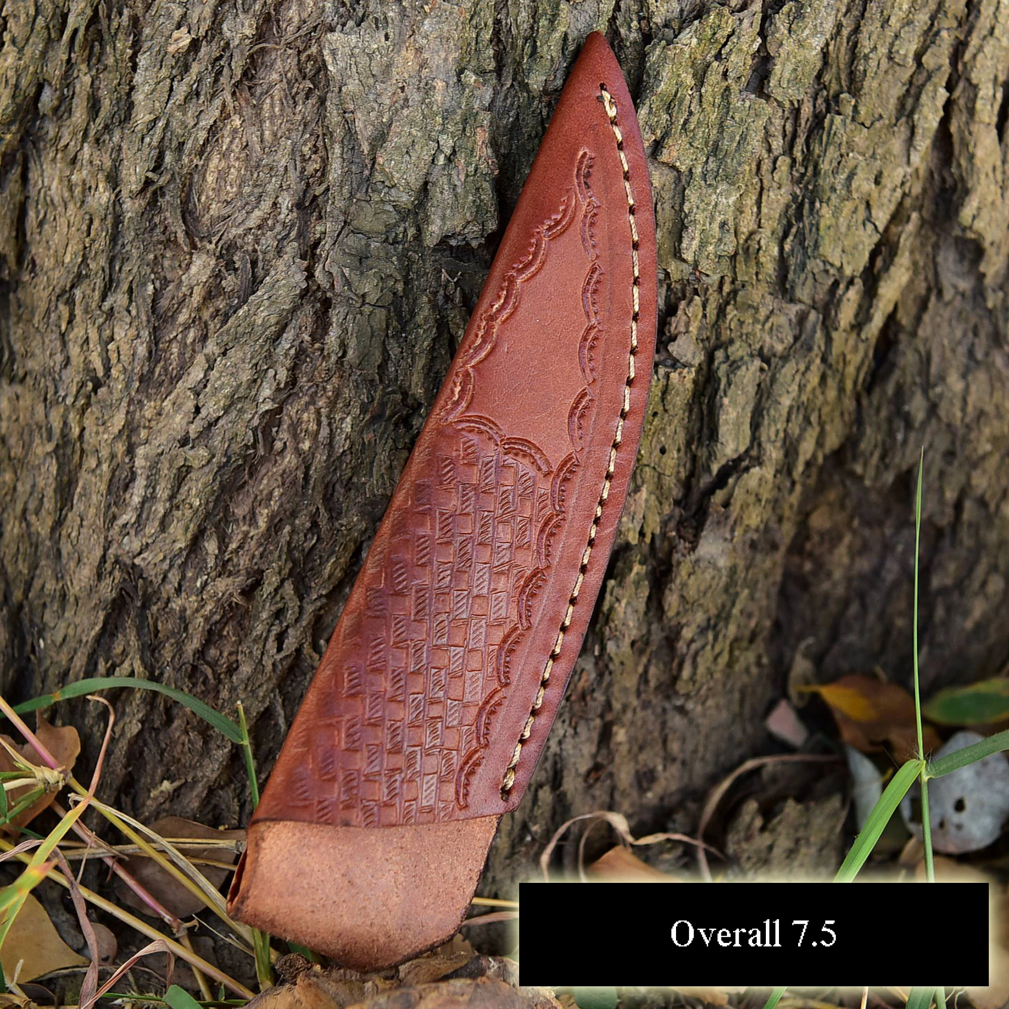 Hand Stitched Genuine Leather Fixed Blade Knife Sheath Belt Carry Sheath - Image 10