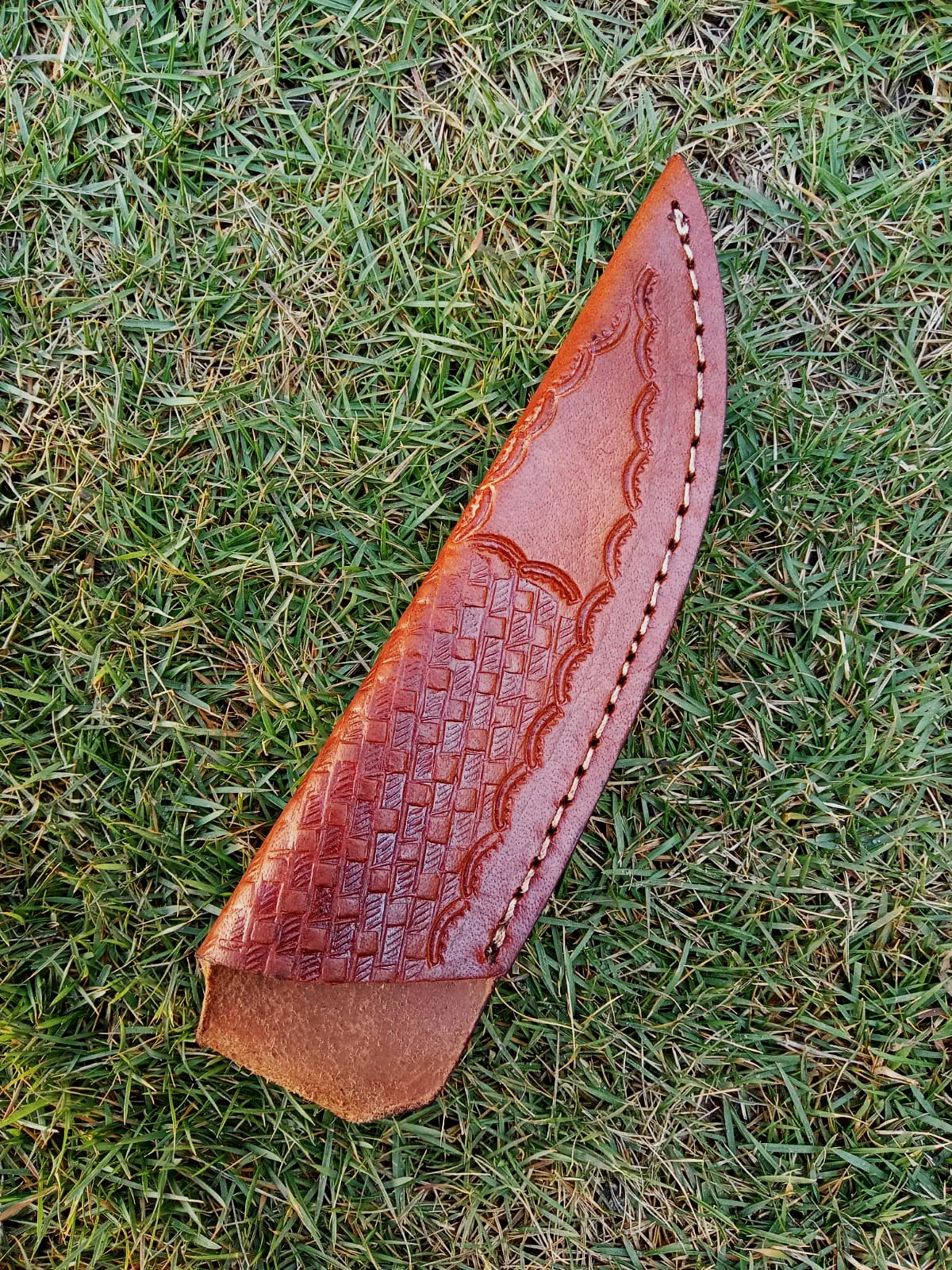 Hand Stitched Genuine Leather Fixed Blade Knife Sheath Belt Carry Sheath - Image 4
