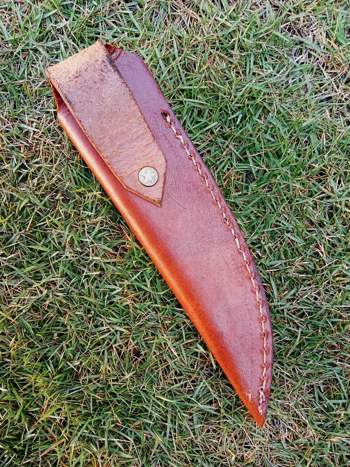 Hand Stitched Genuine Leather Fixed Blade Knife Sheath Belt Carry Sheath - Image 6