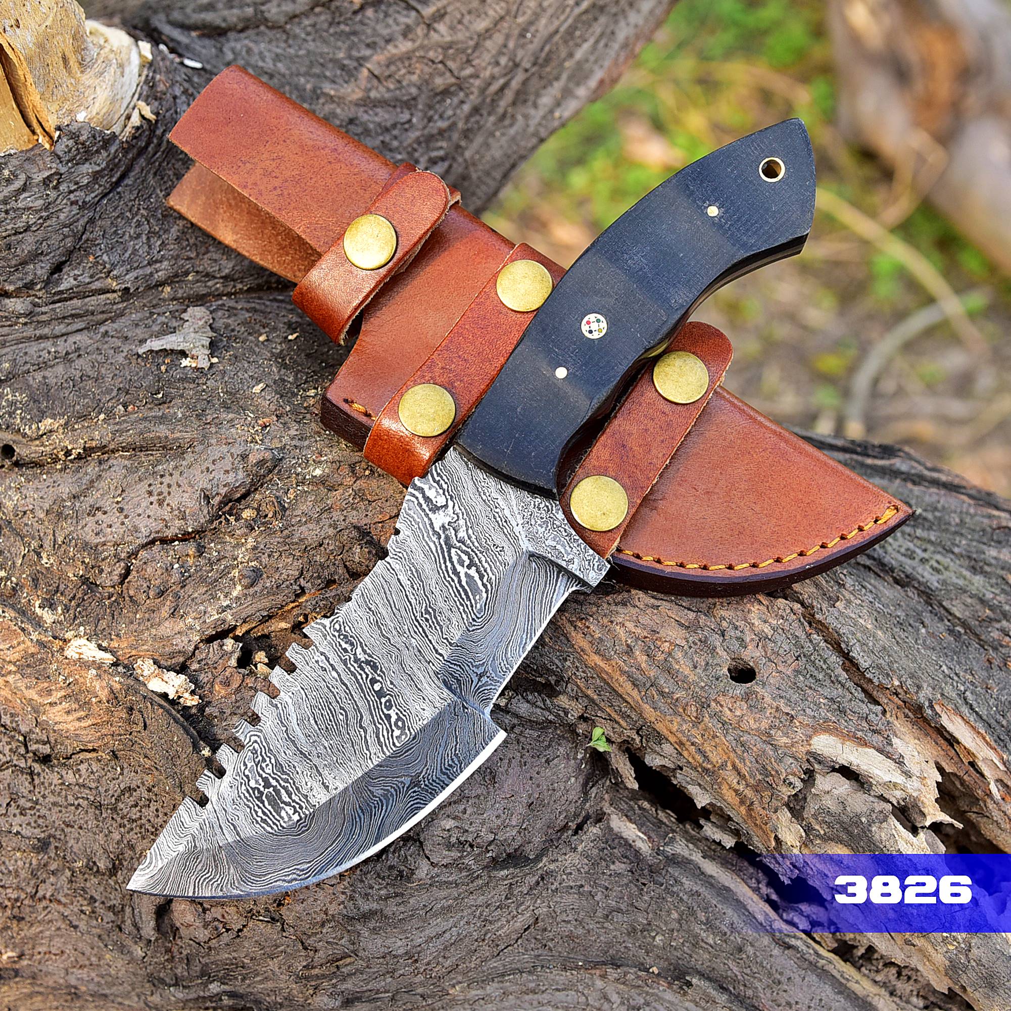 Handcrafted Damascus Tracker Knife - Premium Quality Hunting and Camping Tool x-198 - Image 2