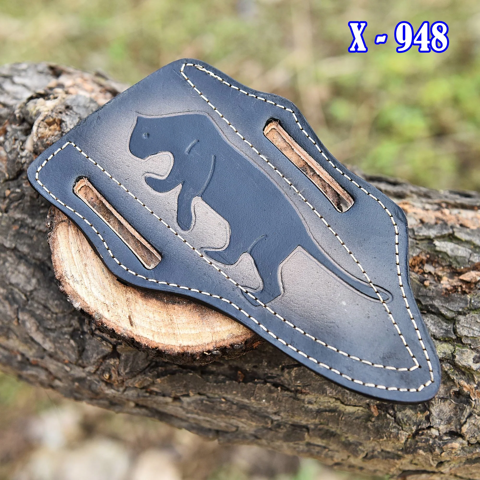Handcrafted Durable Fix Blade Knife Engraved Edition Leather Sheath - Image 2