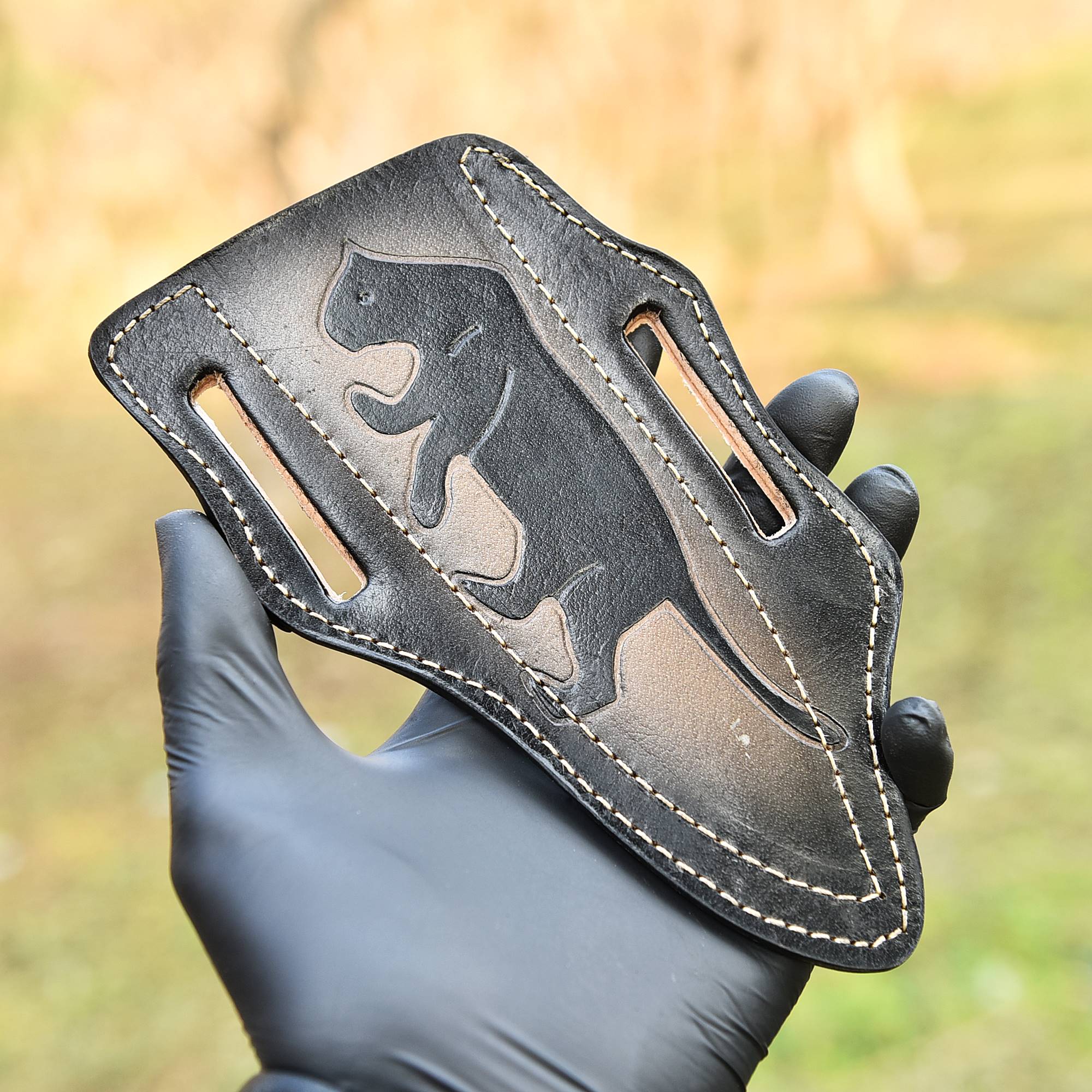 Handcrafted Durable Fix Blade Knife Engraved Edition Leather Sheath - Image 4