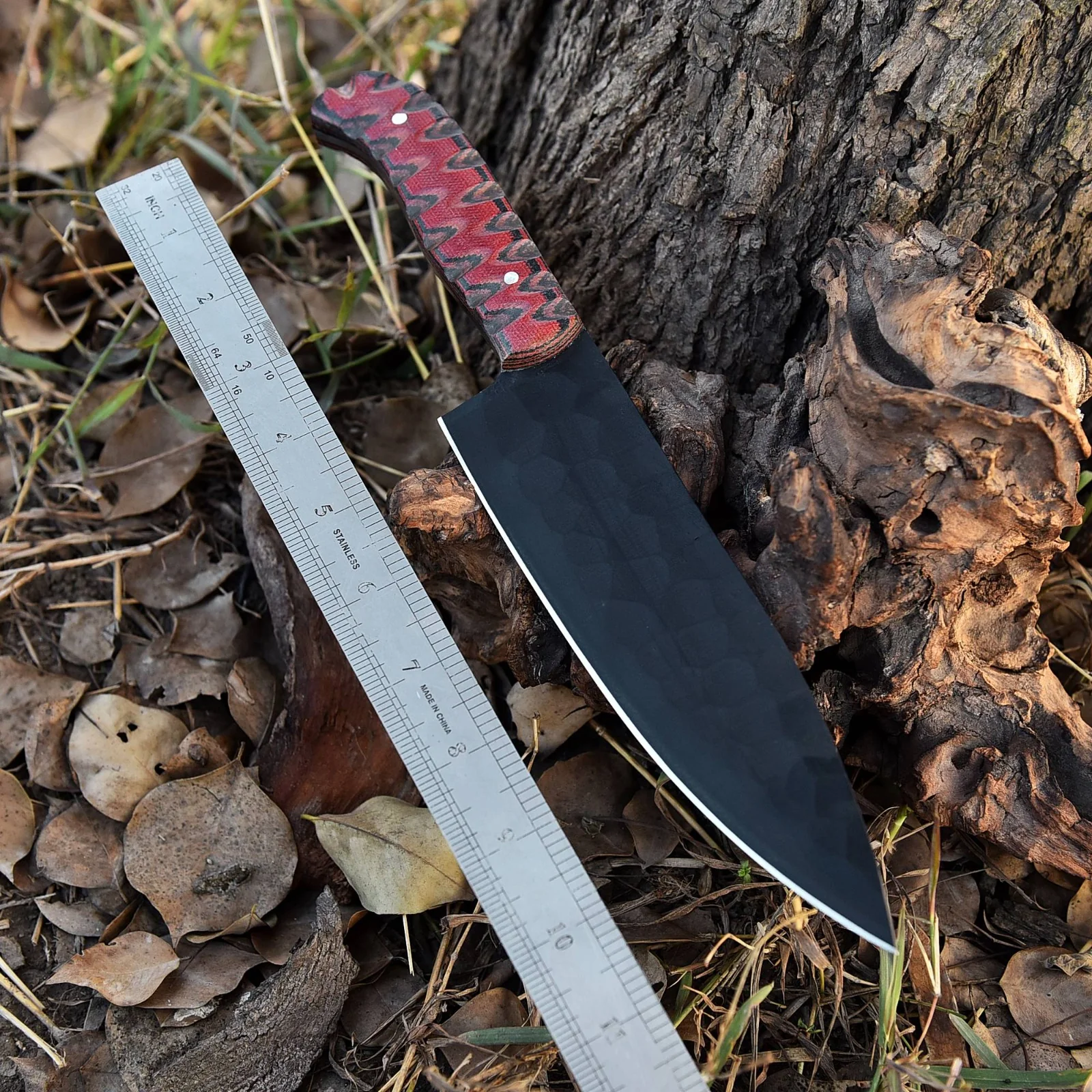 Handmade Carbon 1095 Steel Blade Chef Knife Kitchen Knife Micarta Handle - Image 3