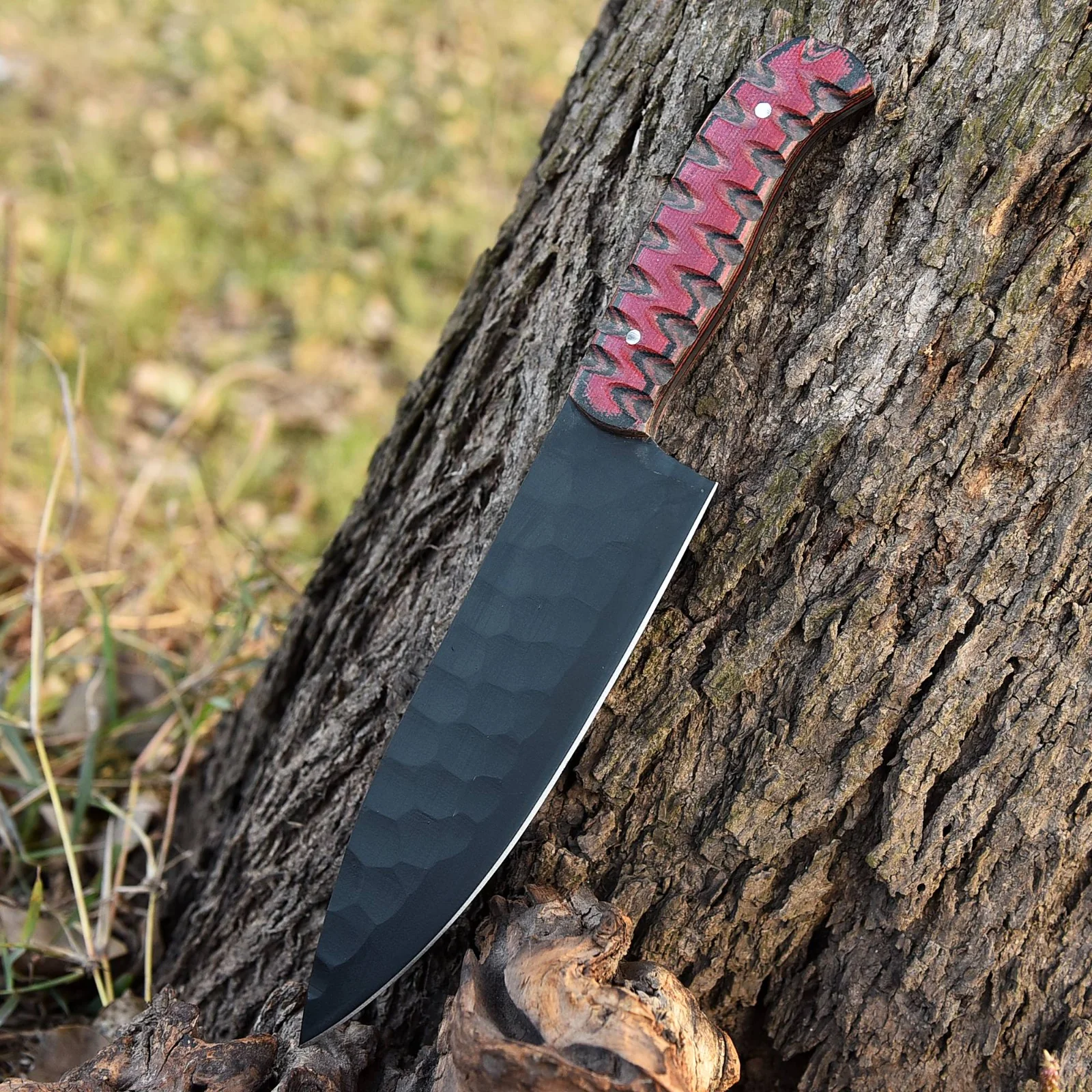 Handmade Carbon 1095 Steel Blade Chef Knife Kitchen Knife Micarta Handle - Image 5