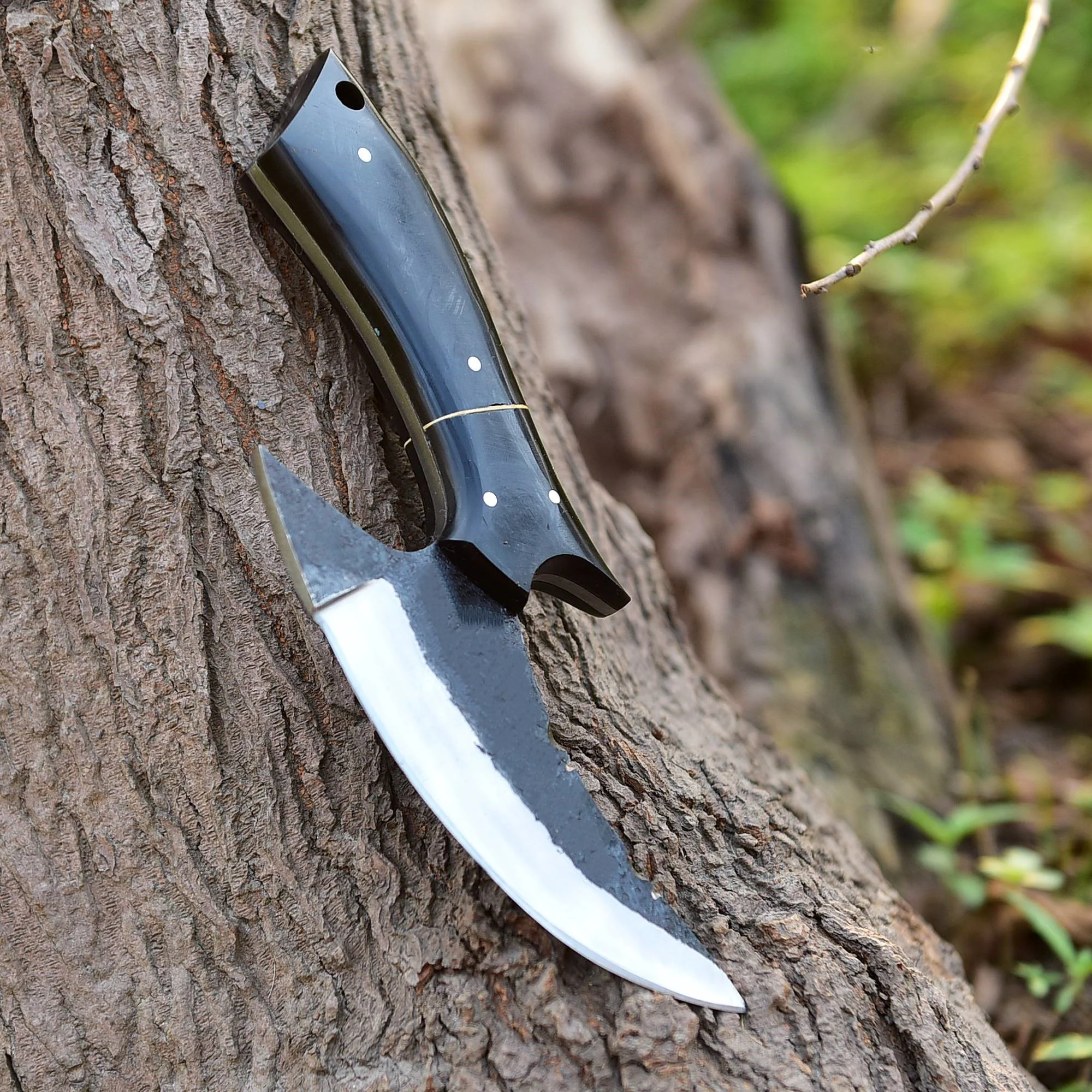 Handmade Carbon Steel Blade Alaska Ulu Kitchen Knife With Sheath - Image 2
