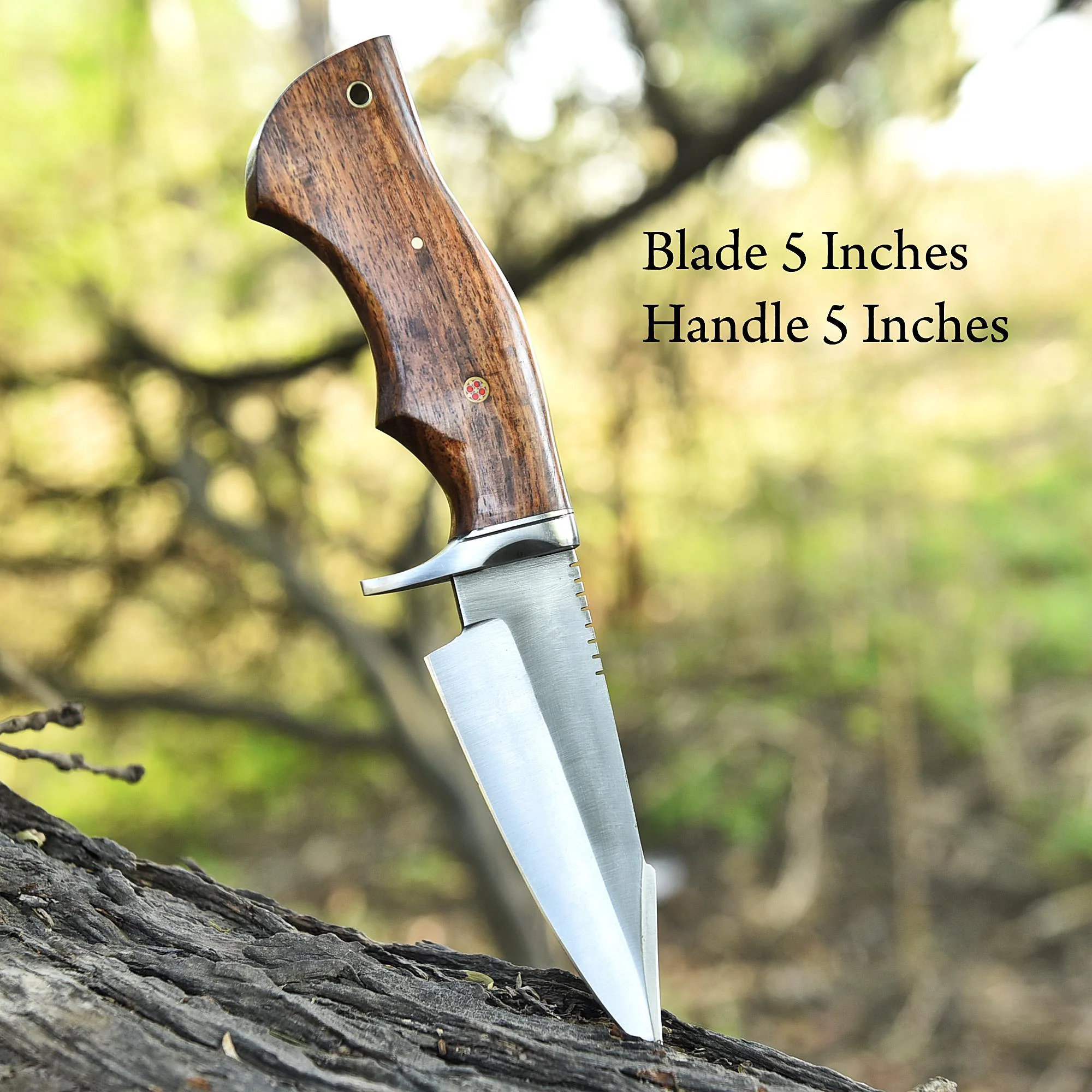 Handmade Carbon Steel D2 Blade Hunting Camping Skinner Knife Wood Handle - Image 2