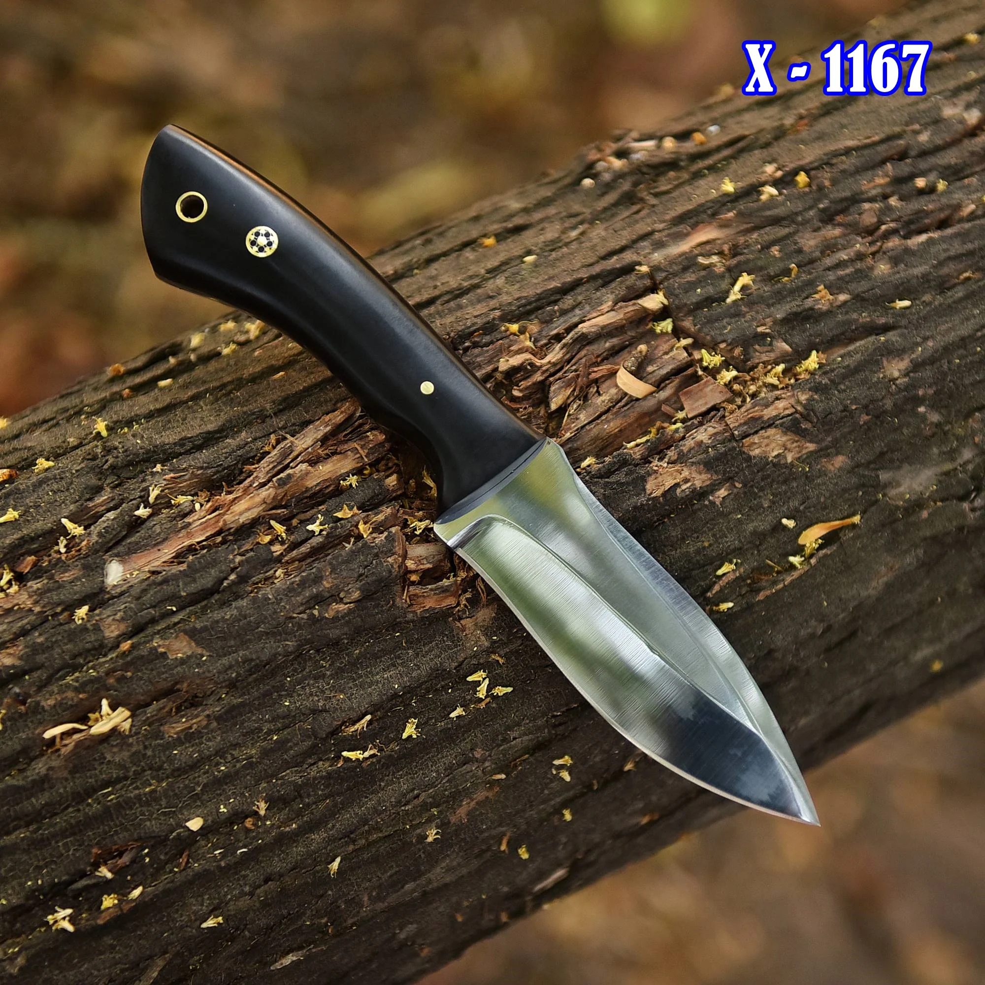 Handmade Carbon Steel D2 Blade Skinner Hunting Camping Knife Resin Handle - Image 2