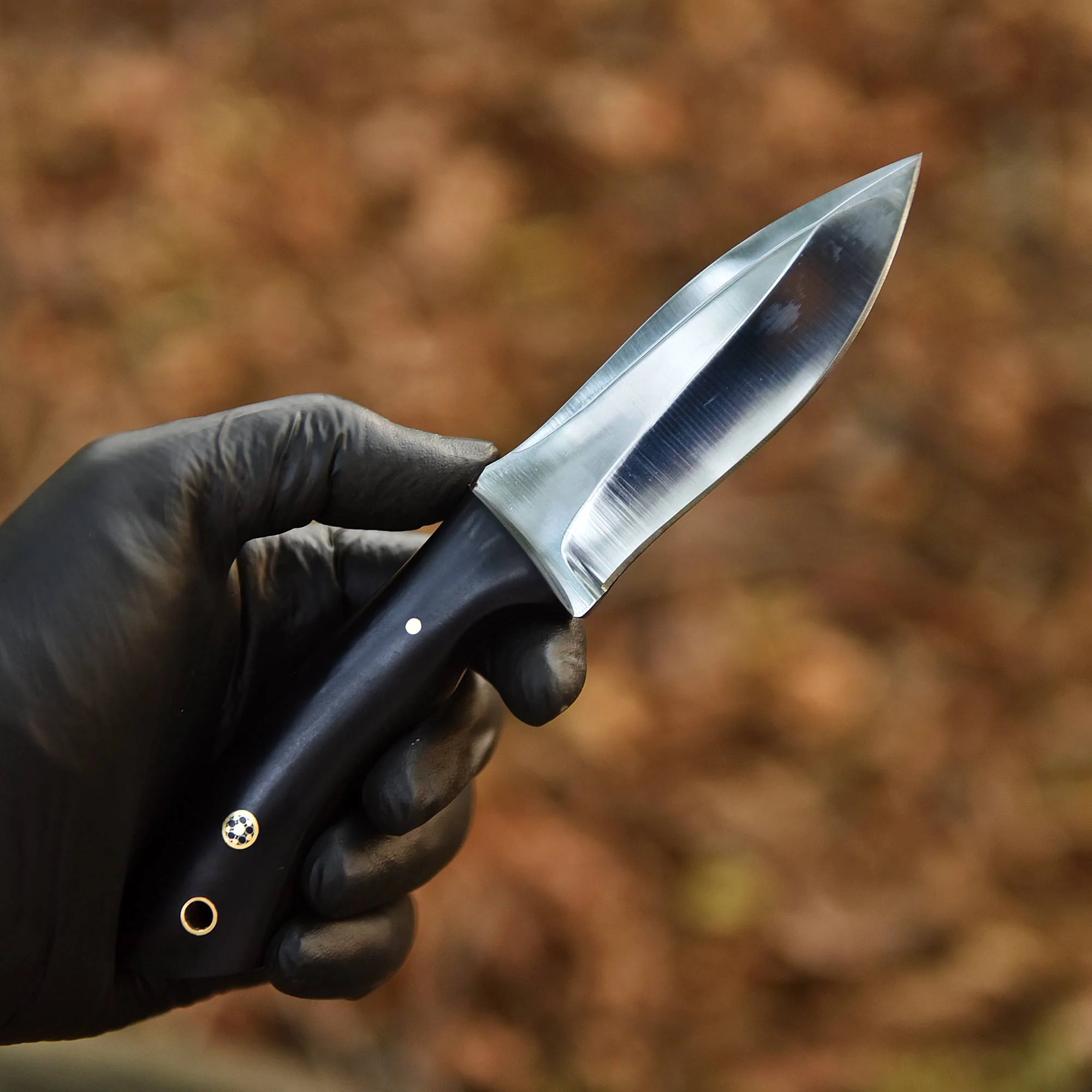 Handmade Carbon Steel D2 Blade Skinner Hunting Camping Knife Resin Handle - Image 3