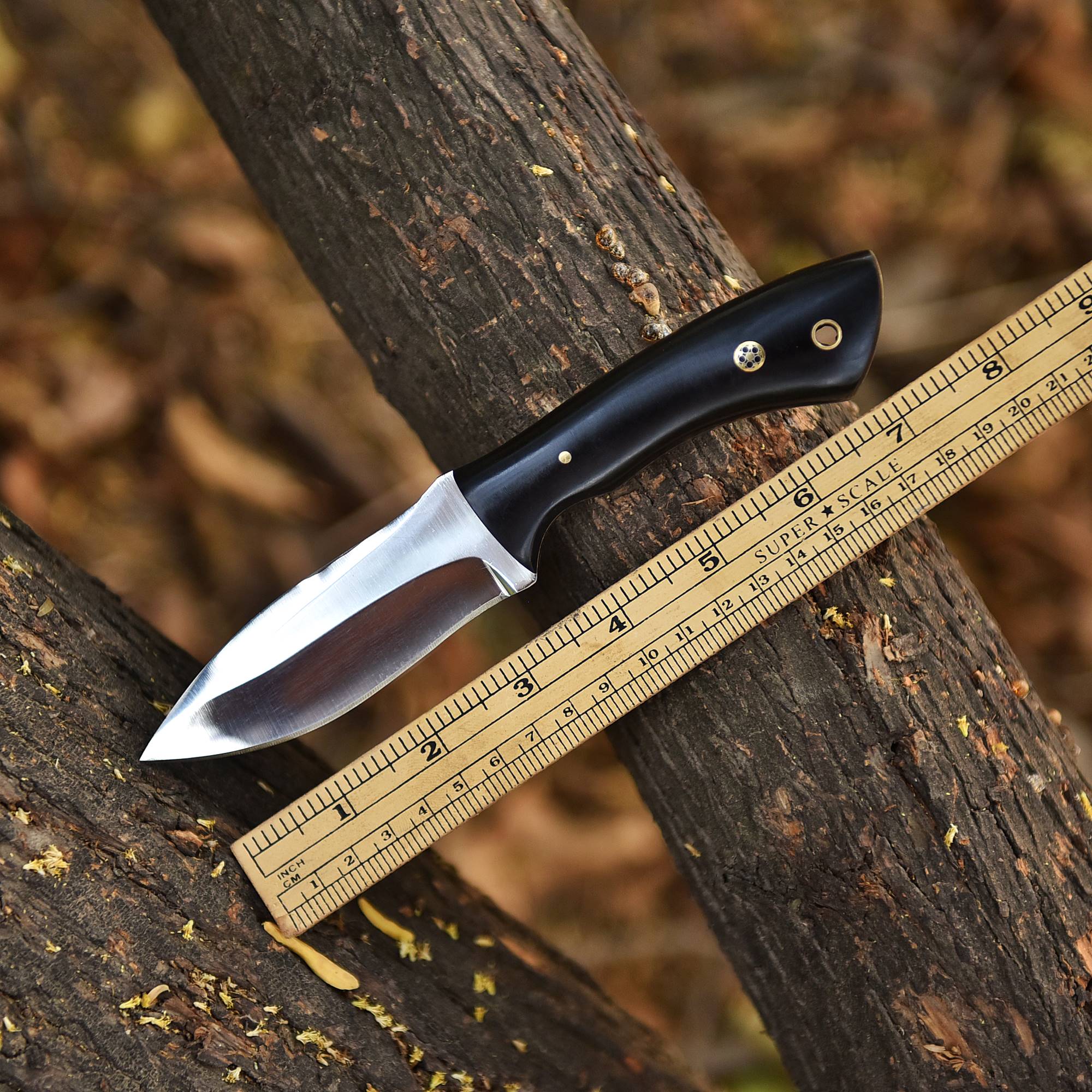 Handmade Carbon Steel D2 Blade Skinner Hunting Camping Knife Resin Handle - Image 4