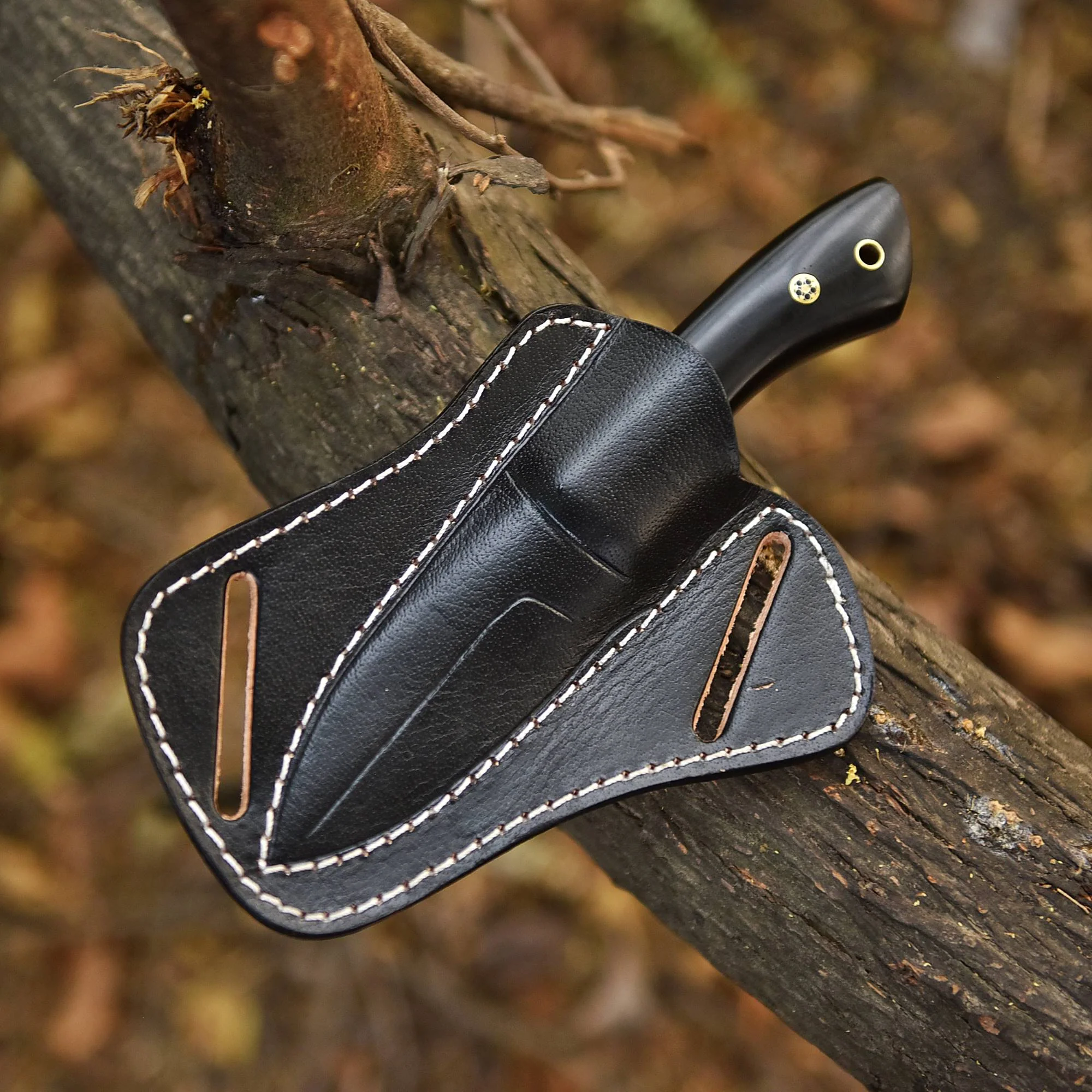 Handmade Carbon Steel D2 Blade Skinner Hunting Camping Knife Resin Handle - Image 5