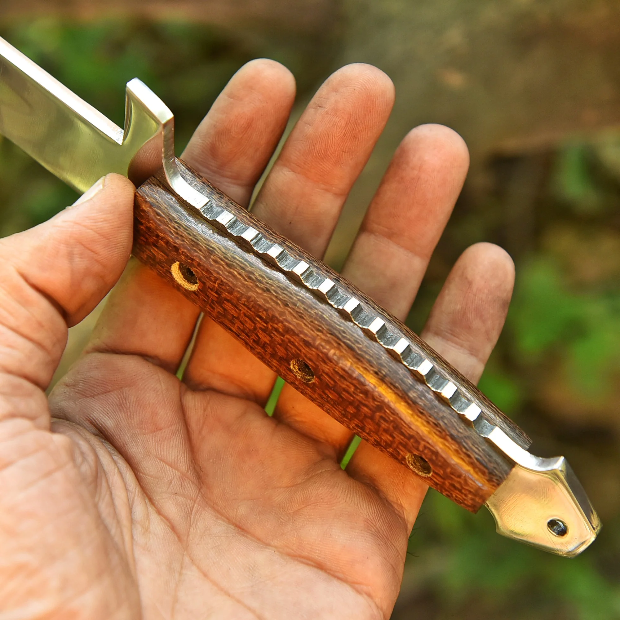 Handmade Carbon Steel Double Edge Blade Dagger Knife Full Tang Micarta Handle - Image 3