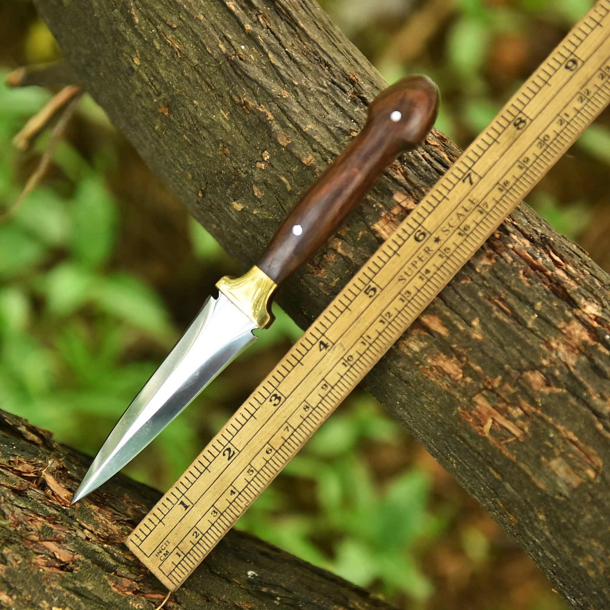 Handmade Carbon Steel Double Edge Dagger Knife Full Tang Knife EDC - Image 4