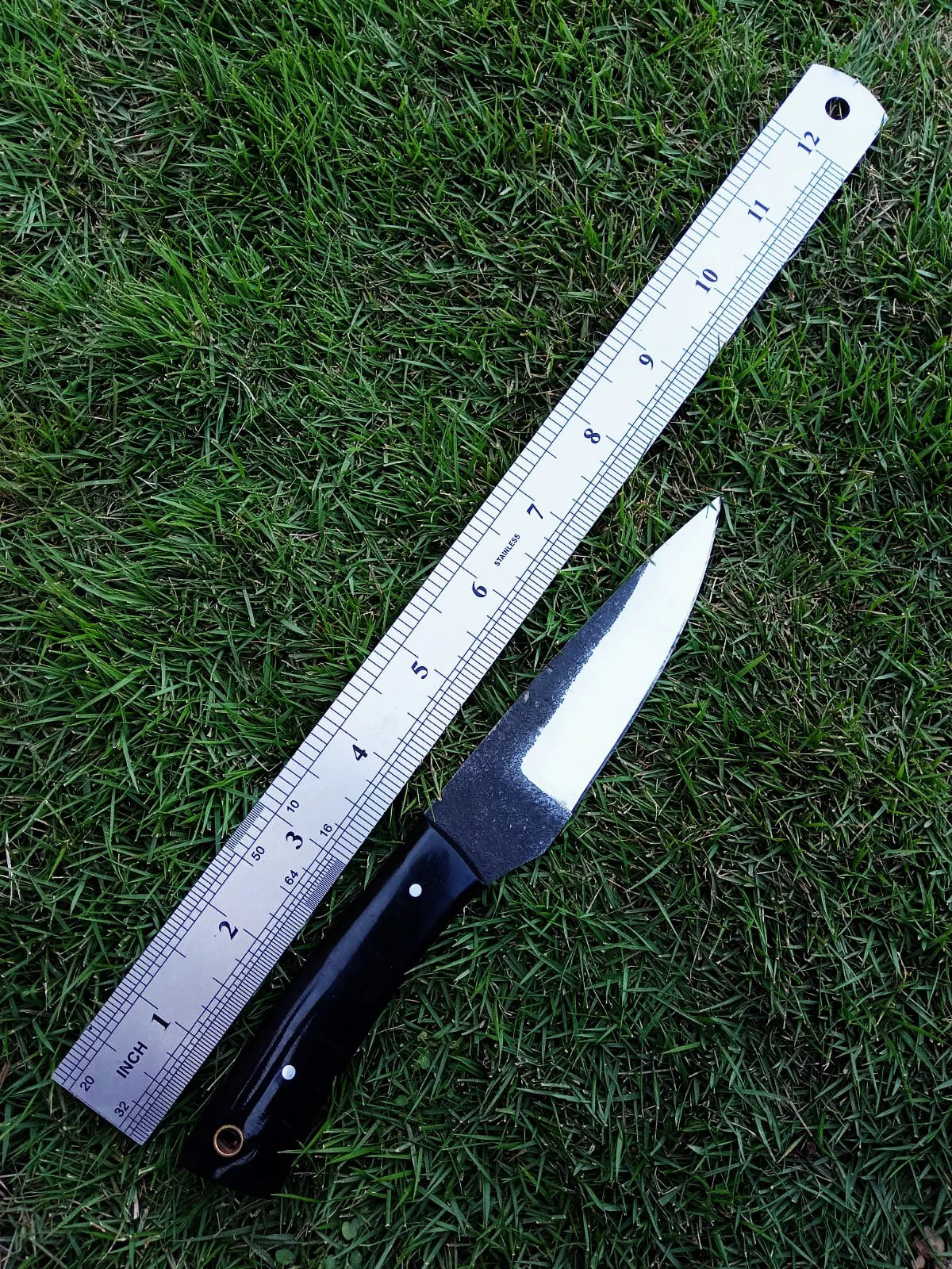 Handmade Carbon Steel Fixed Blade Skinner Outdoor Hunting EDC Knife - Image 9