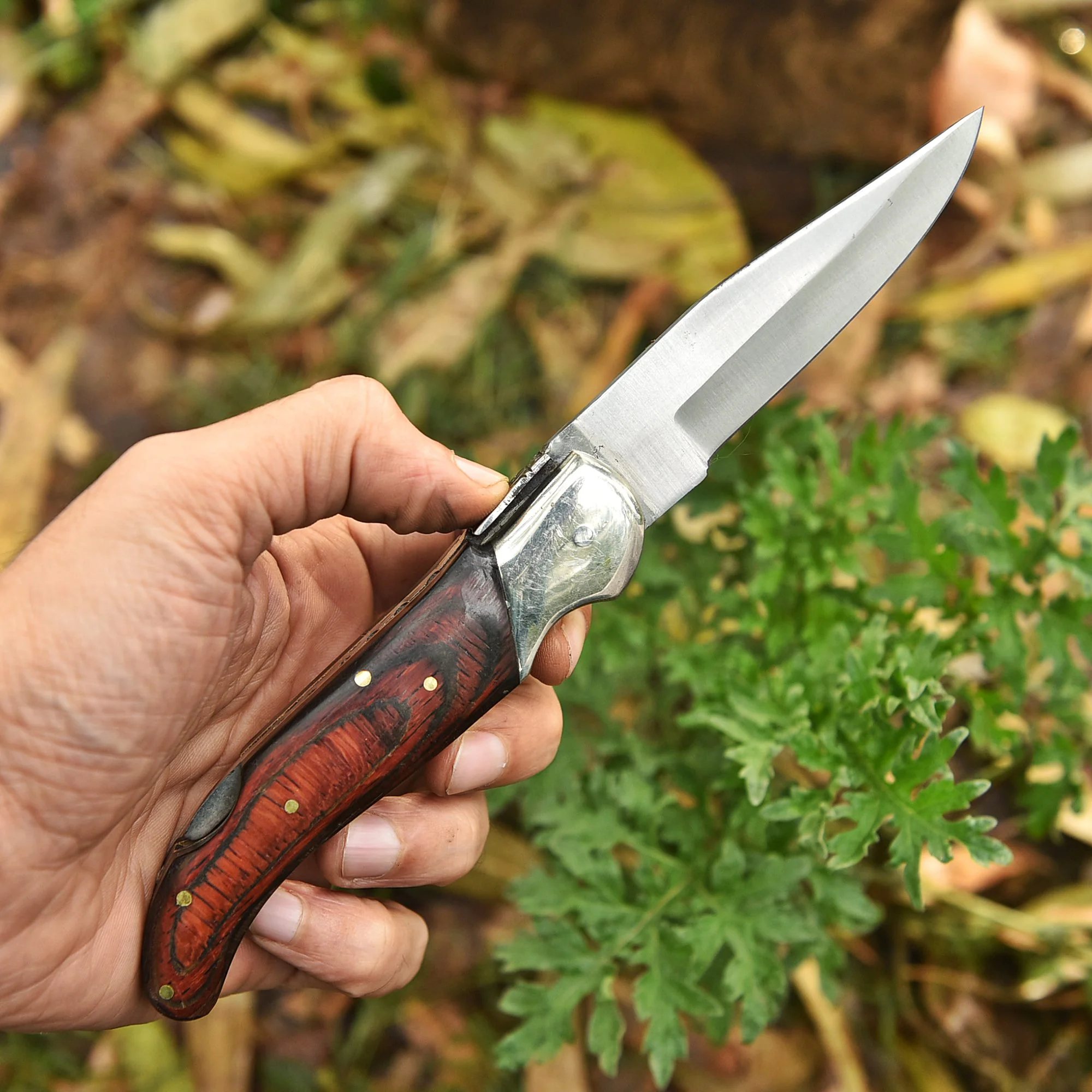 Handmade Carbon Steel Folding Pocket Knife Collector Hunting Tool EDC - Image 3