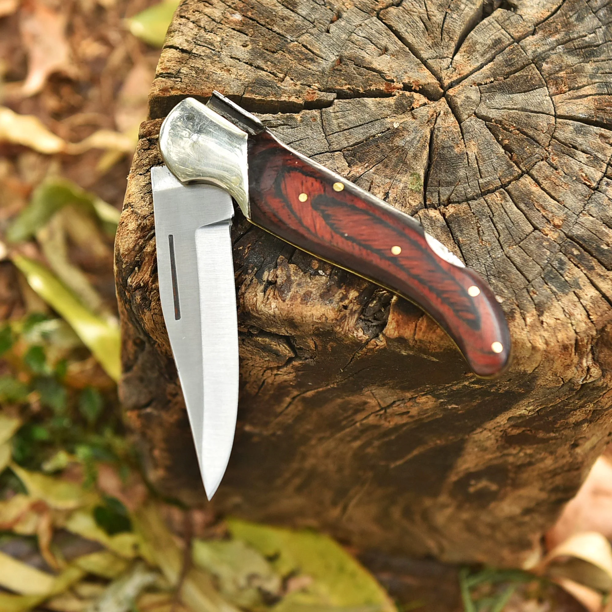 Handmade Carbon Steel Folding Pocket Knife Collector Hunting Tool EDC - Image 4