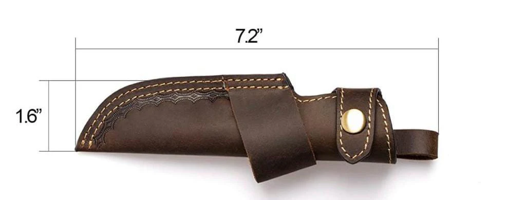 Handmade Cowhide Leather Fixed Blade Knife Belt Carry Sheath - Image 16