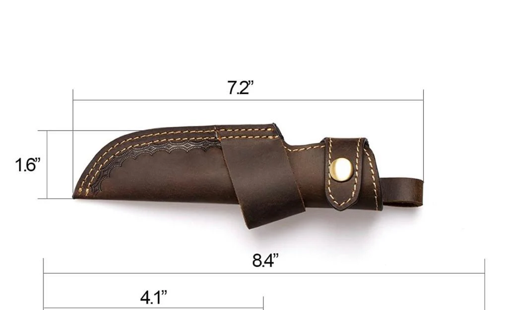 Handmade Cowhide Leather Fixed Blade Knife Belt Carry Sheath - Image 9