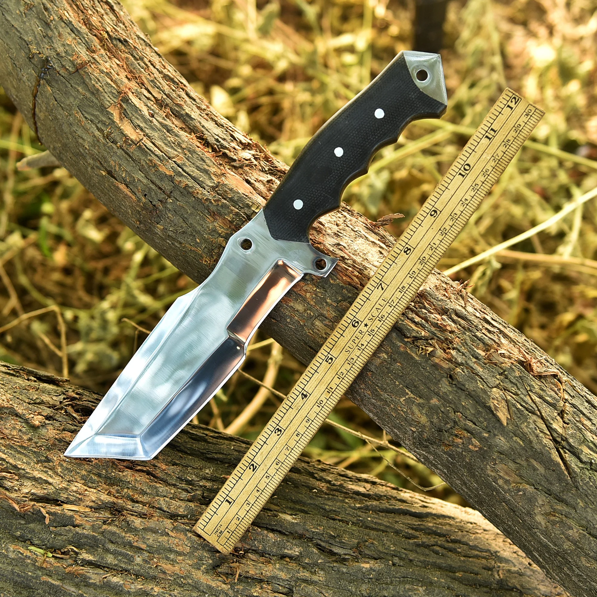 Handmade D2 Steel Hunting Tracker Fix Blade Knife Full Tang - Micarta Handle - Image 4