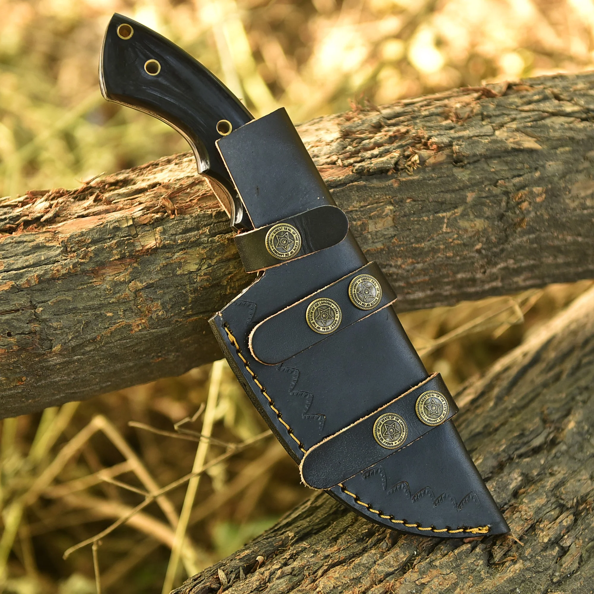 Handmade D2 Steel Hunting Tracker Knife Full Tang Fix Blade - Resin Handle - Image 5