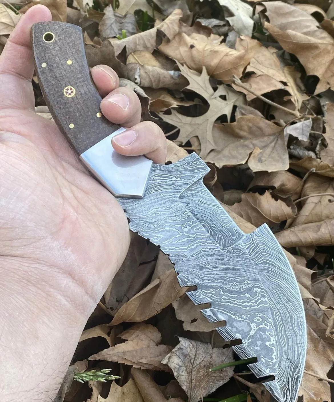 Handmade Damascus Buck Hunting Knife Full Tang Ideal Outdoor Survival x-111 - Image 3