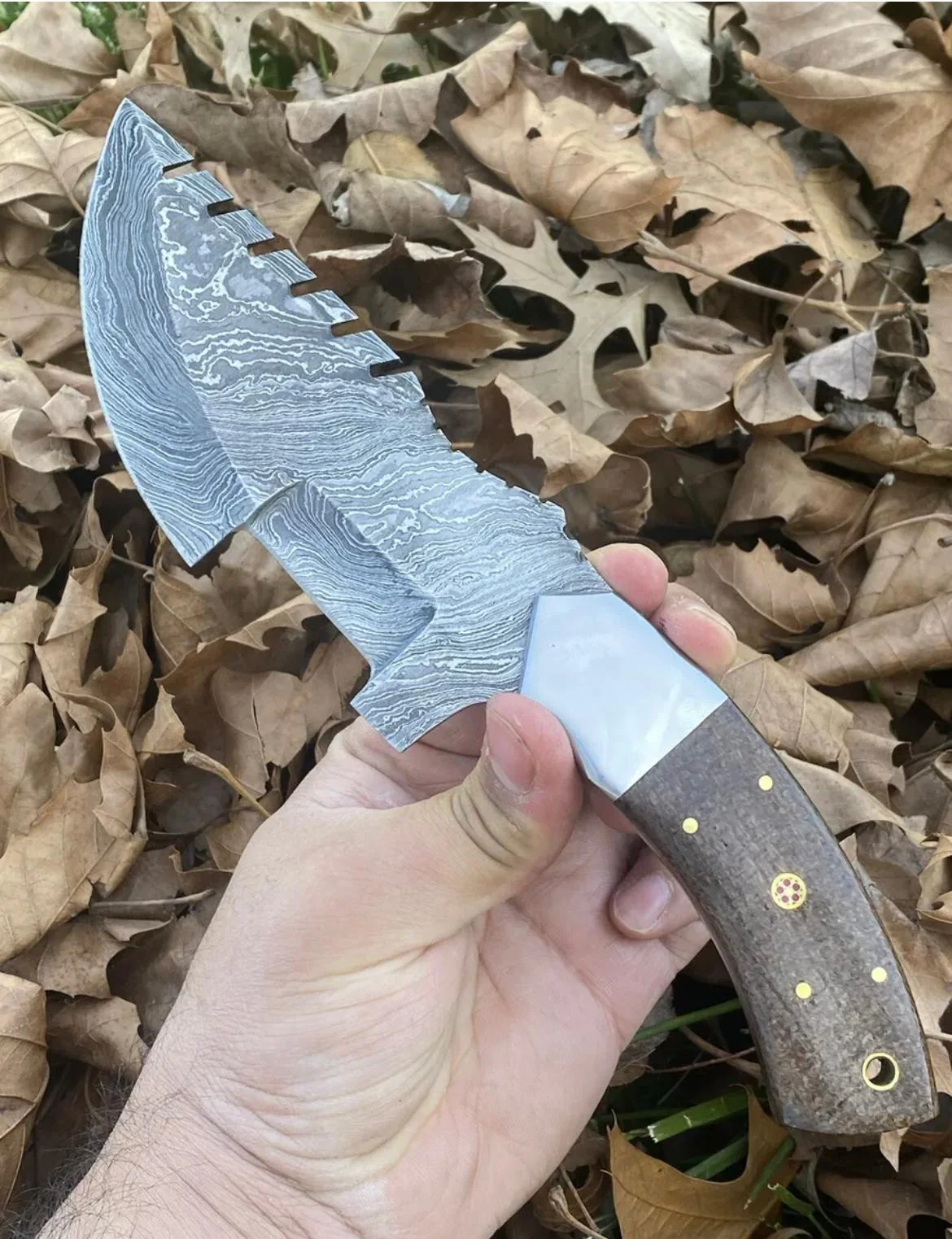 Handmade Damascus Buck Hunting Knife Full Tang Ideal Outdoor Survival x-111 - Image 4