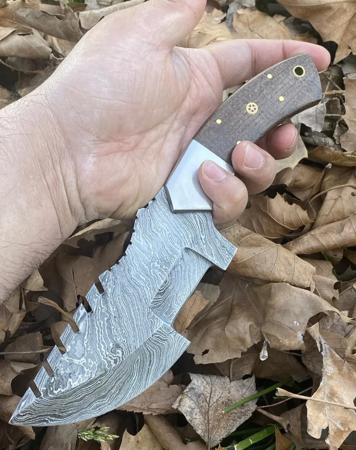 Handmade Damascus Buck Hunting Knife Full Tang Ideal Outdoor Survival x-111 - Image 6