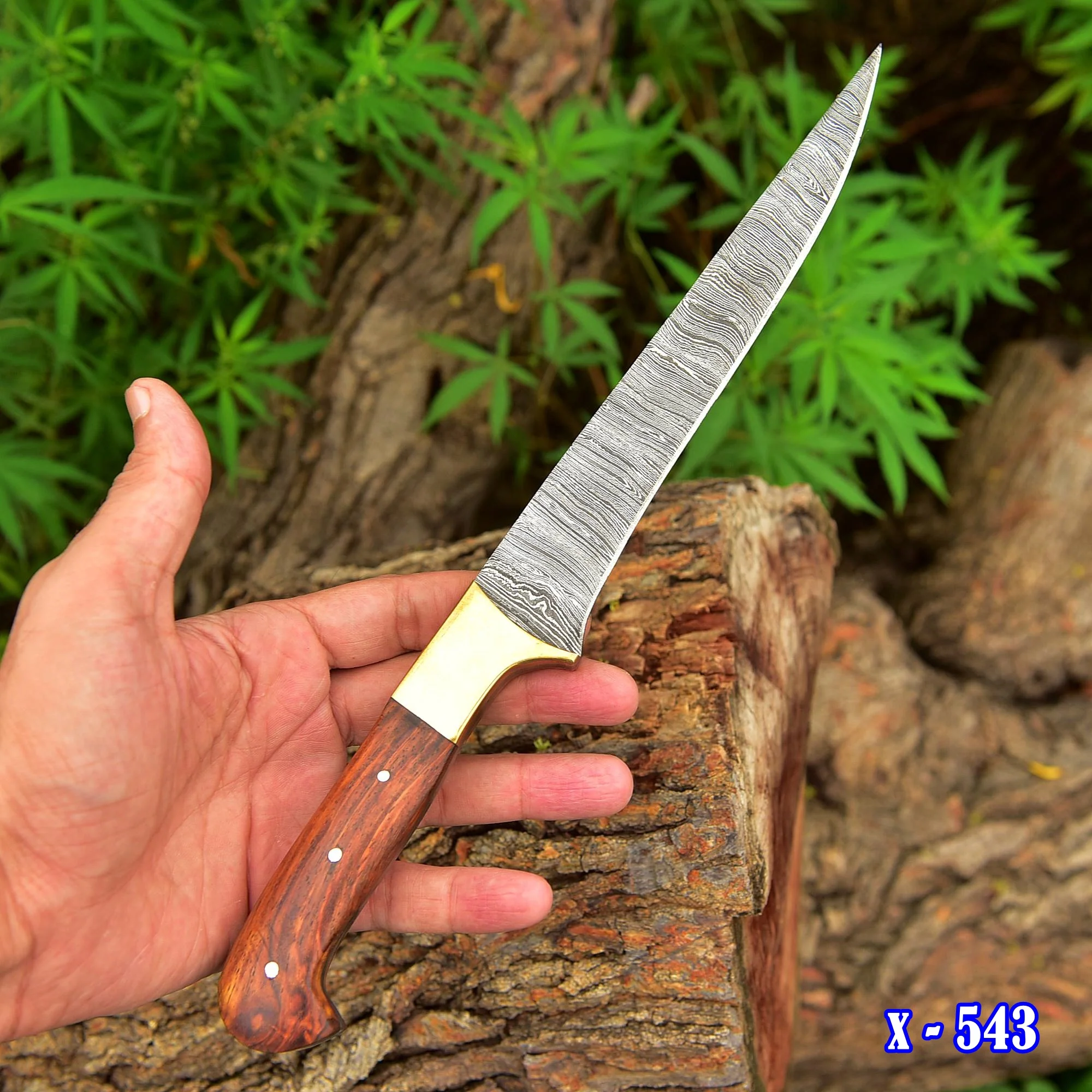 Handmade Damascus Steel Chef Knife Professional Kitchen Knife Wood Handle - Image 3