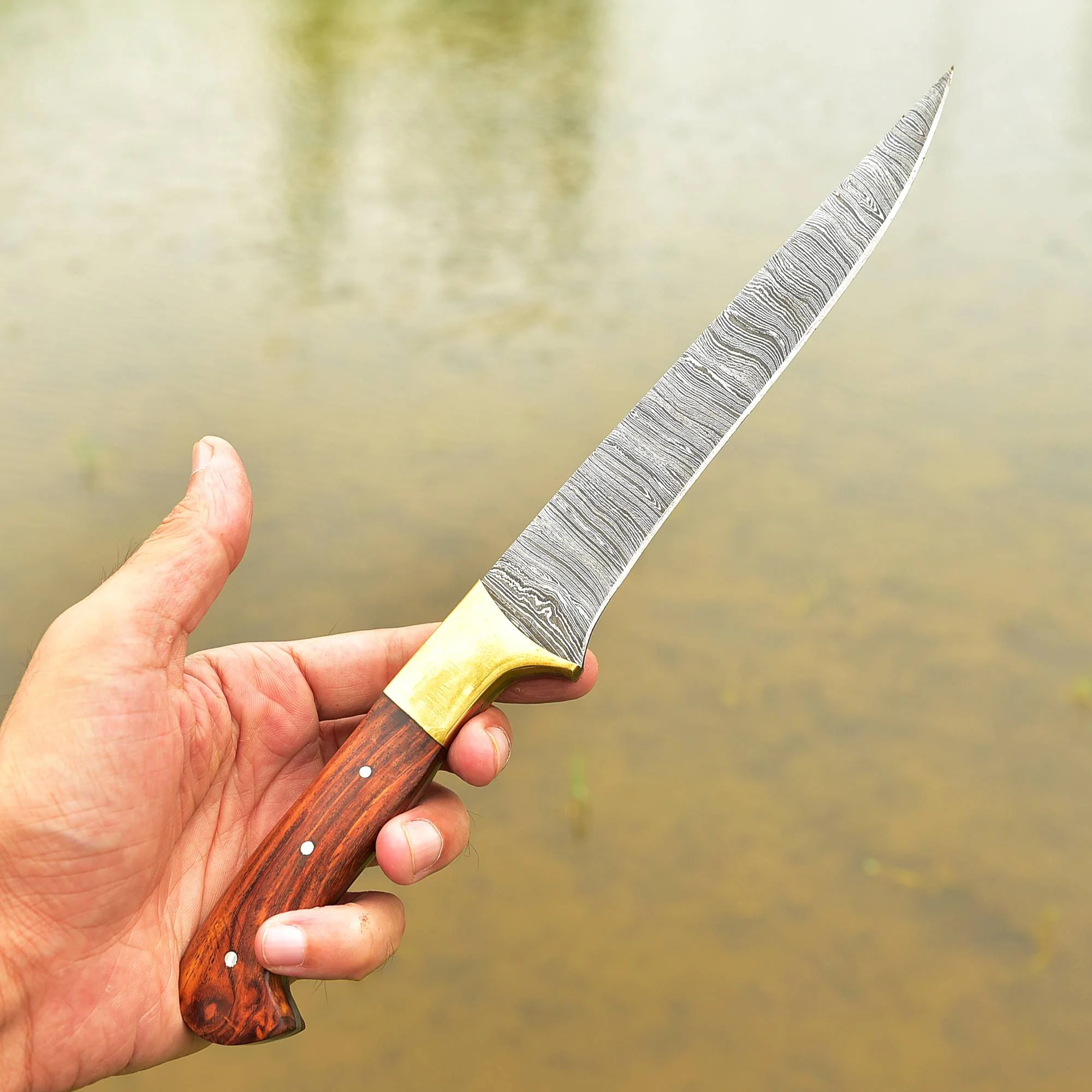 Handmade Damascus Steel Chef Knife Professional Kitchen Knife Wood Handle - Image 4