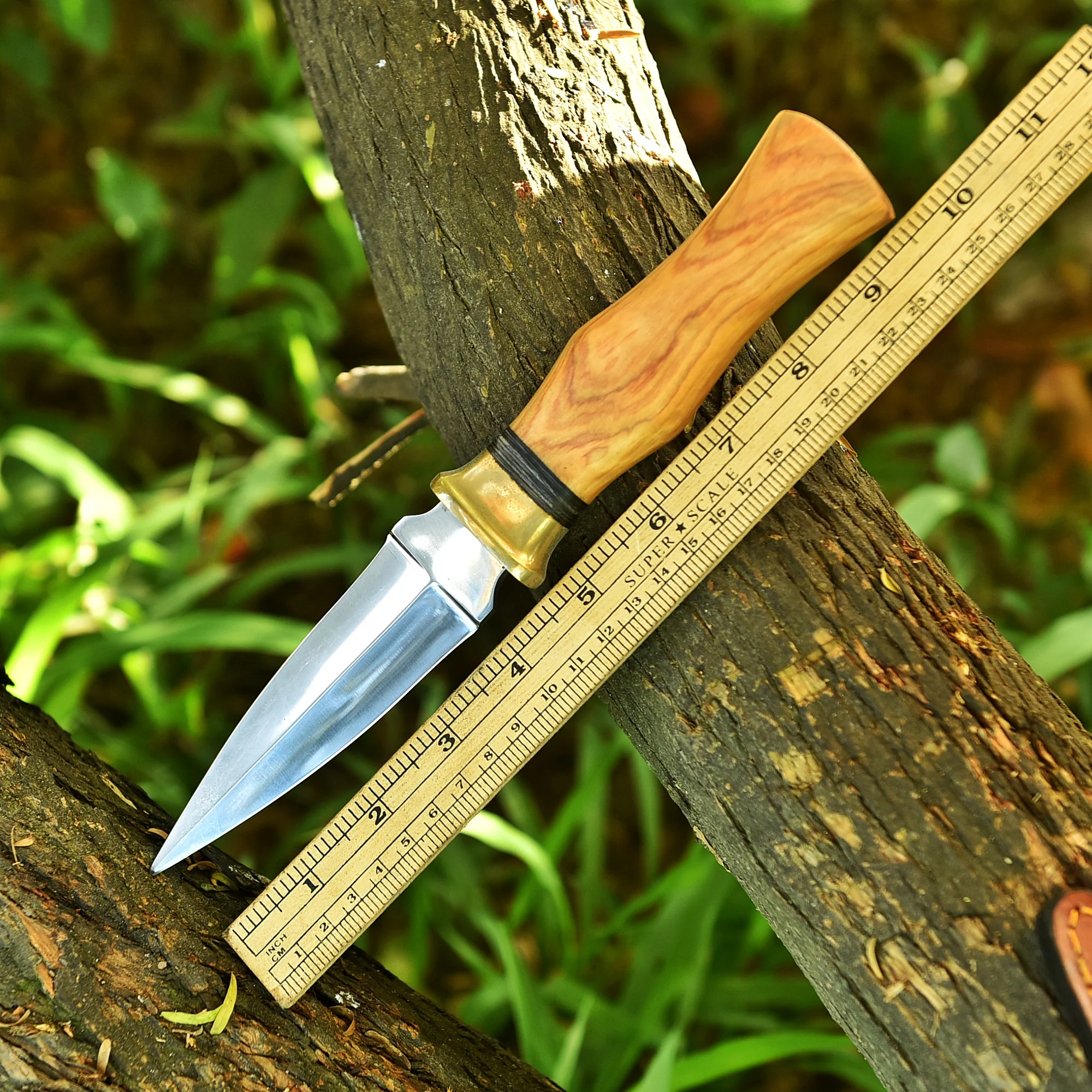 Handmade Damascus Steel Dagger Knife Full Tang Knife With Sheath - Image 5