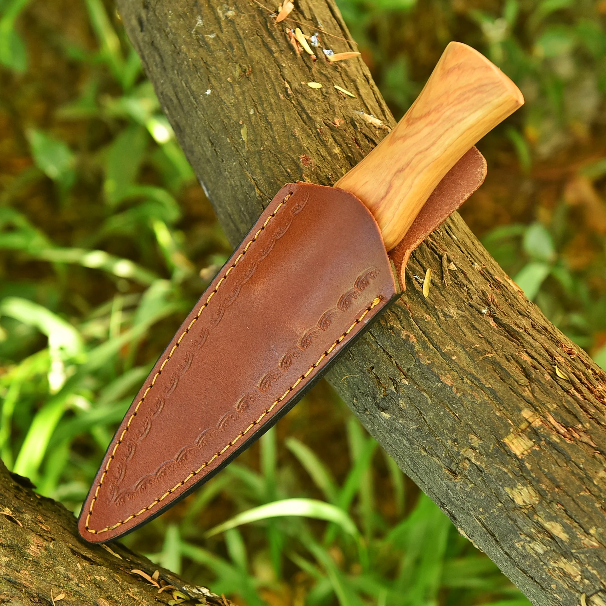 Handmade Damascus Steel Dagger Knife Full Tang Knife With Sheath - Image 6