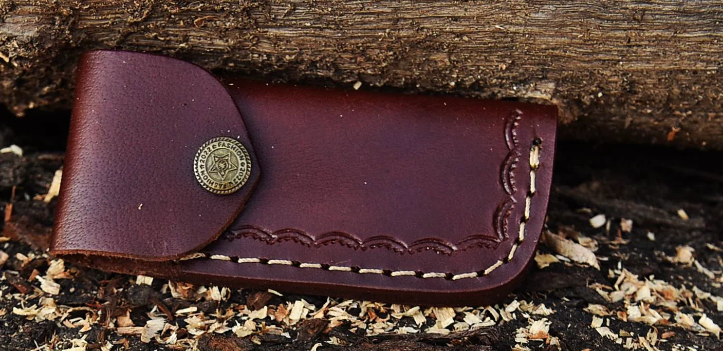 Handmade Damascus Steel Folding Blade Pocket Knife-Gray Bone Handle - Image 6