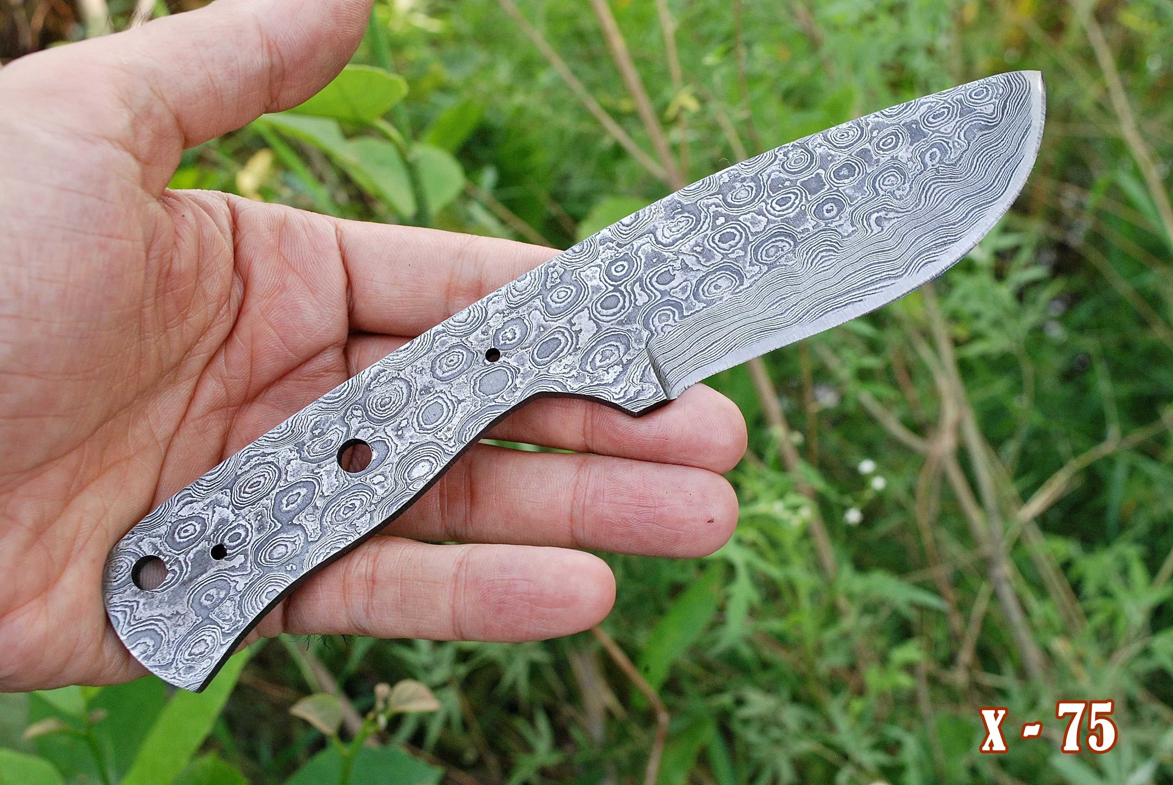 Handmade Damascus Steel Rain Pattern Kukri Blade Knife Blank Blade - Image 4