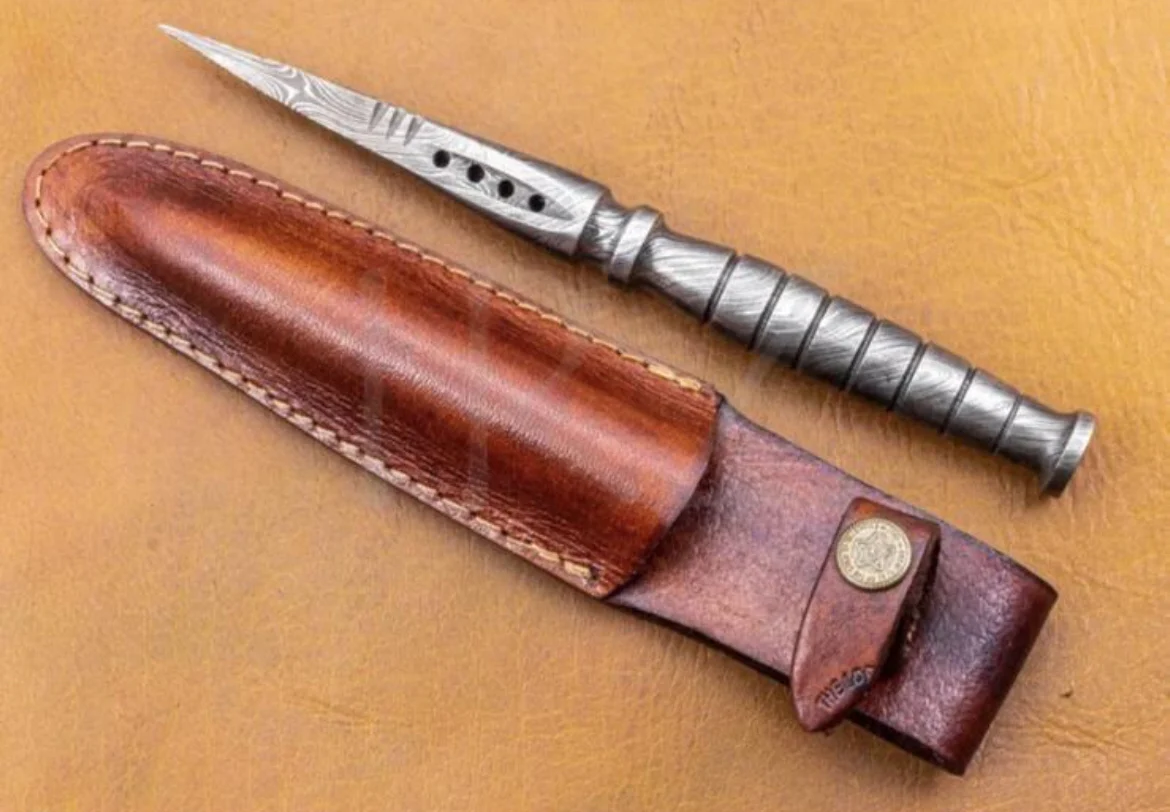 Handmade Double edged Boot knife - Damascus Best Hunting Knife - Gift Knives-Bushcraft knife - Camping knife with Sheath - Image 3