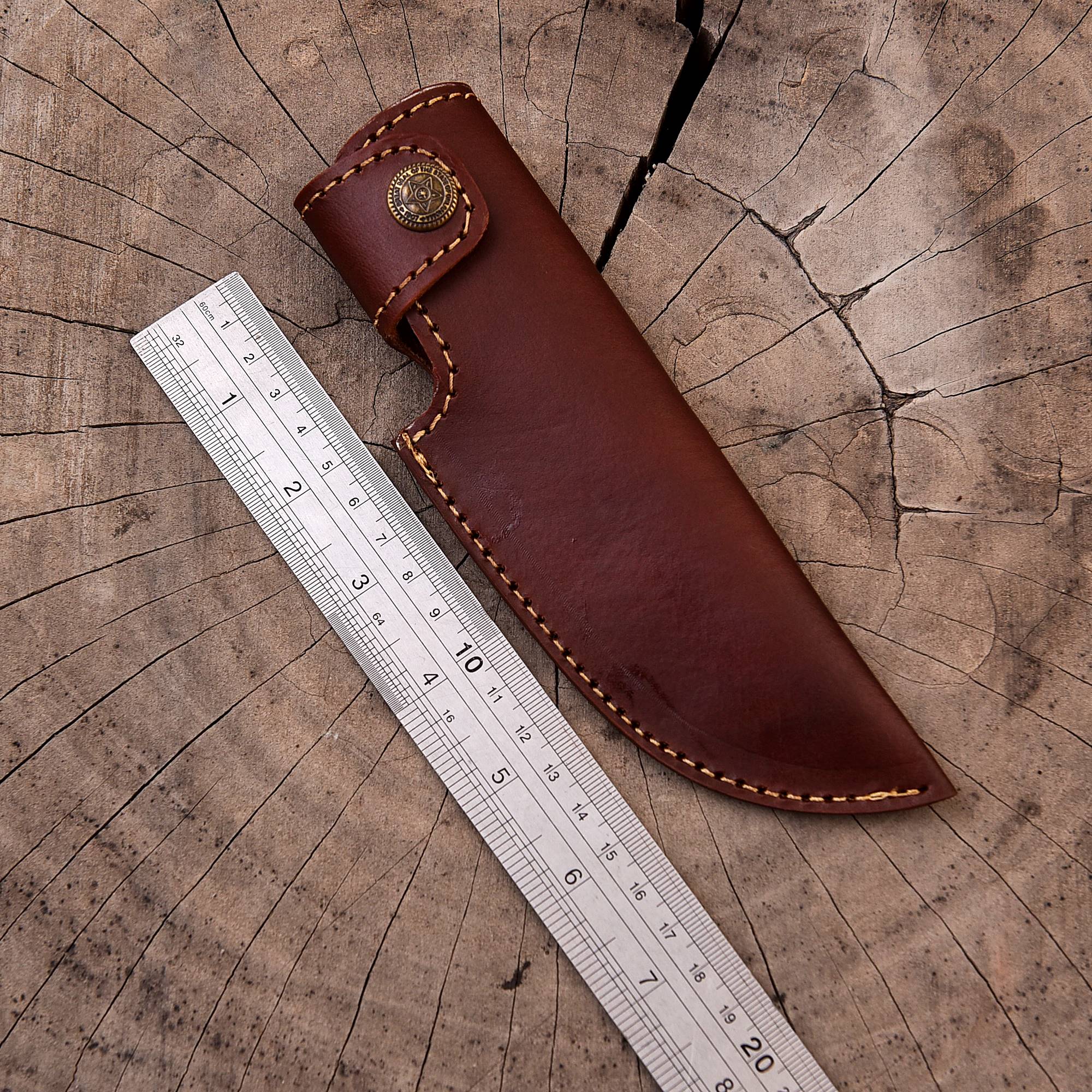Handmade EDC Genuine Leather Fixed Blade Skinner Knife Sheath - Image 10