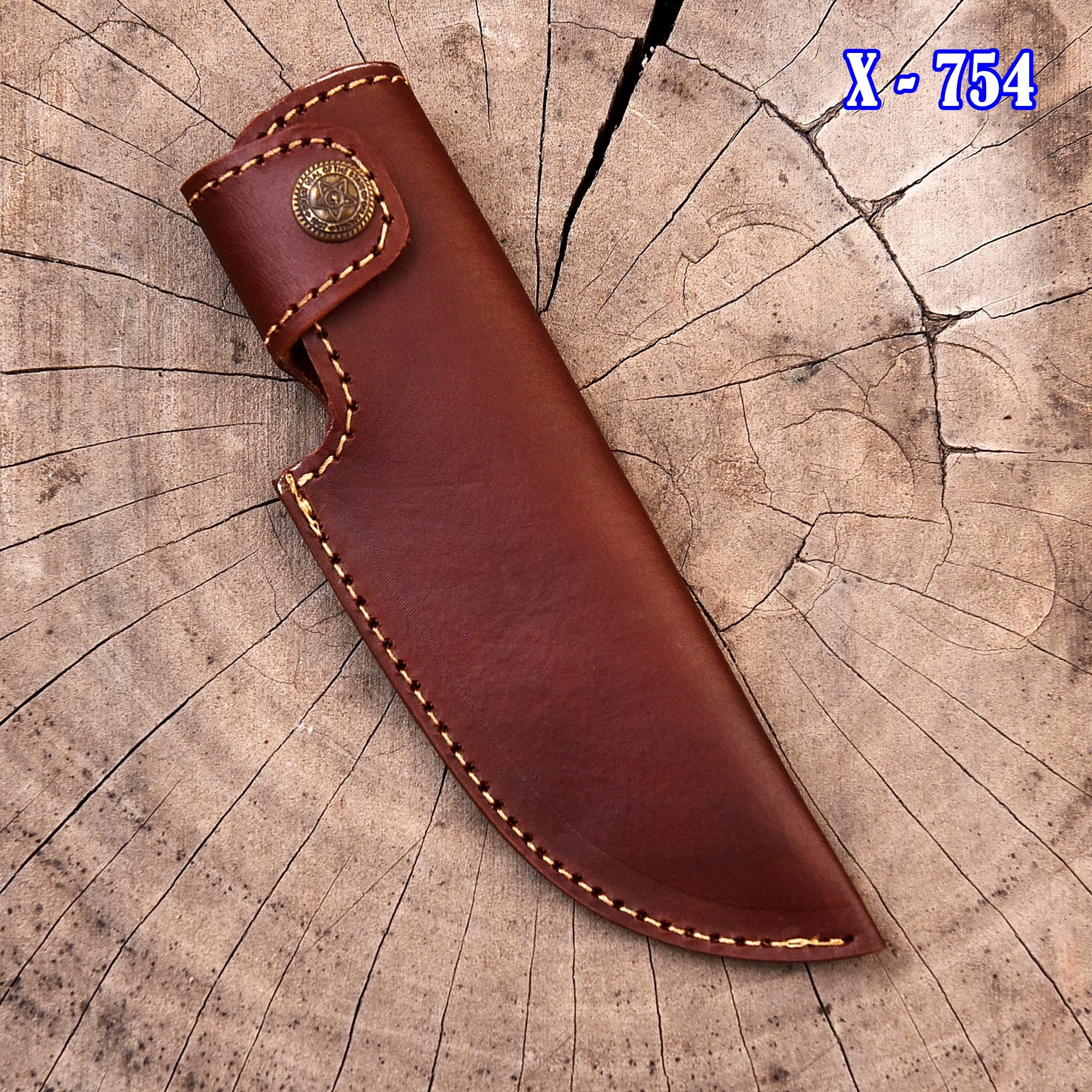 Handmade EDC Genuine Leather Fixed Blade Skinner Knife Sheath - Image 2