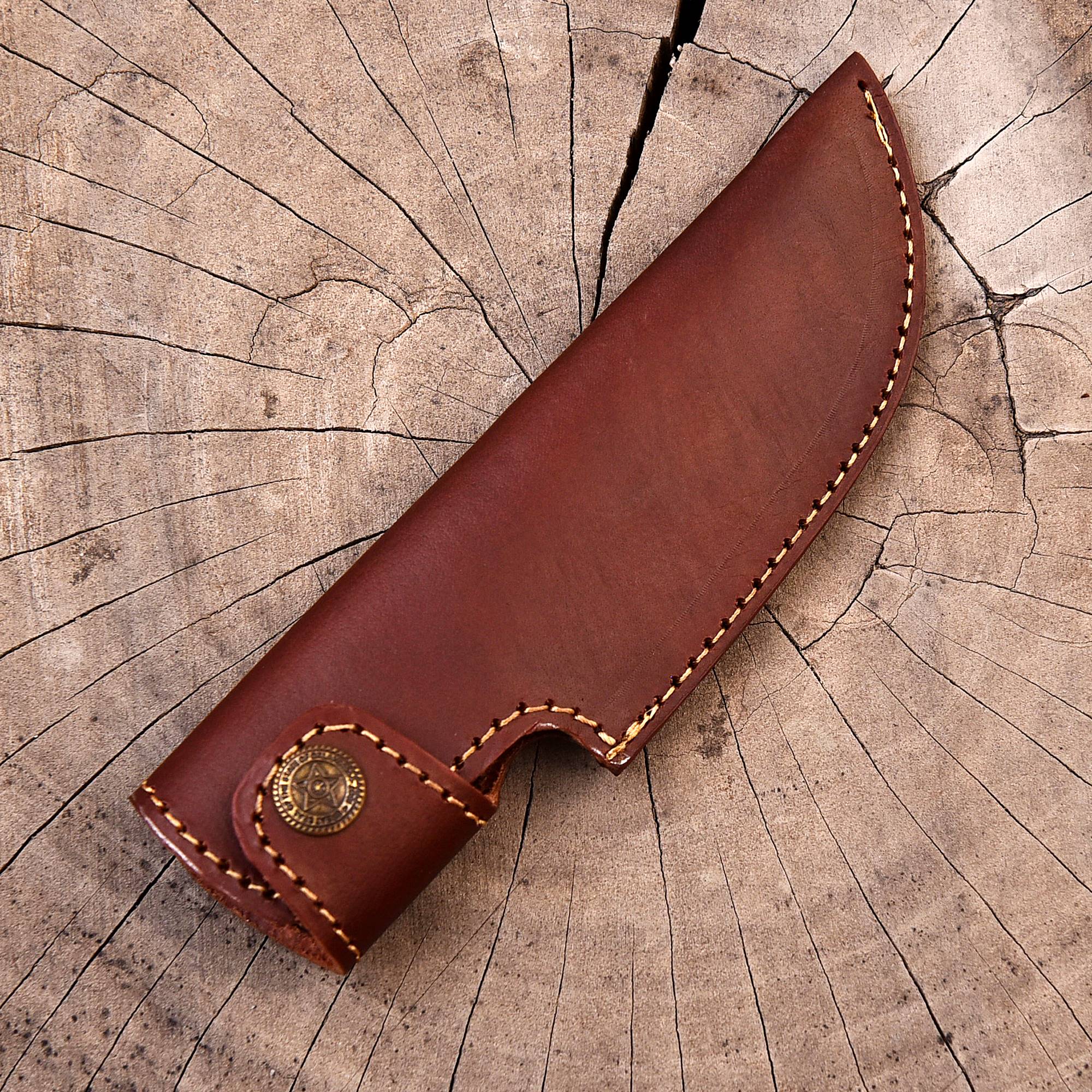 Handmade EDC Genuine Leather Fixed Blade Skinner Knife Sheath - Image 3