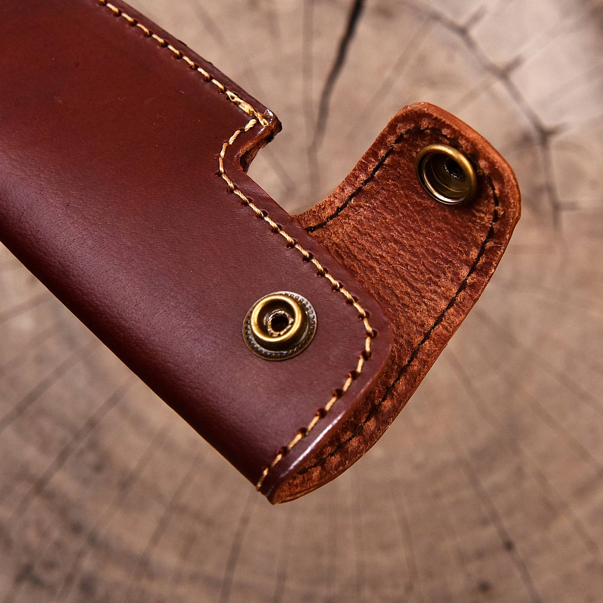Handmade EDC Genuine Leather Fixed Blade Skinner Knife Sheath - Image 5