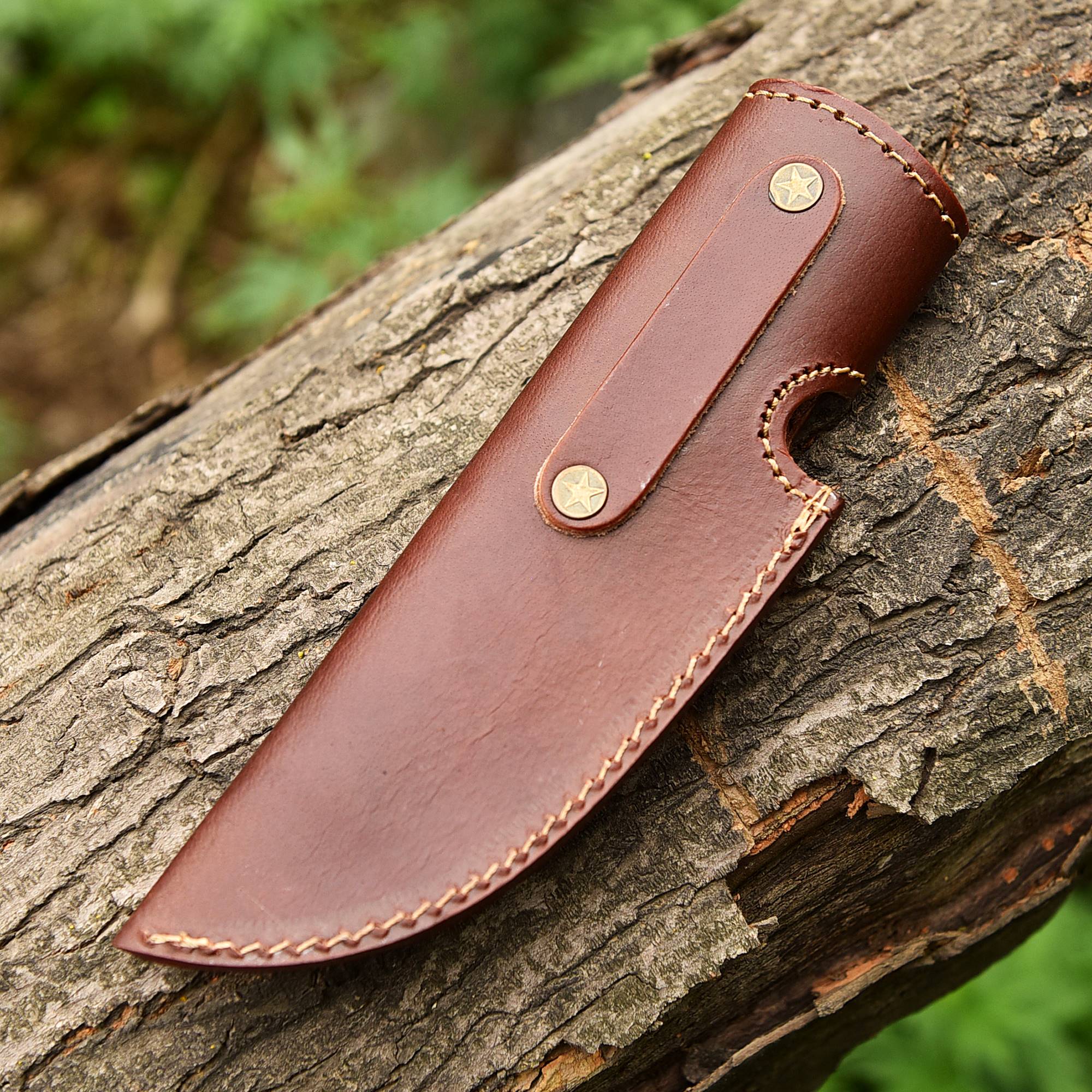 Handmade EDC Genuine Leather Fixed Blade Skinner Knife Sheath - Image 8