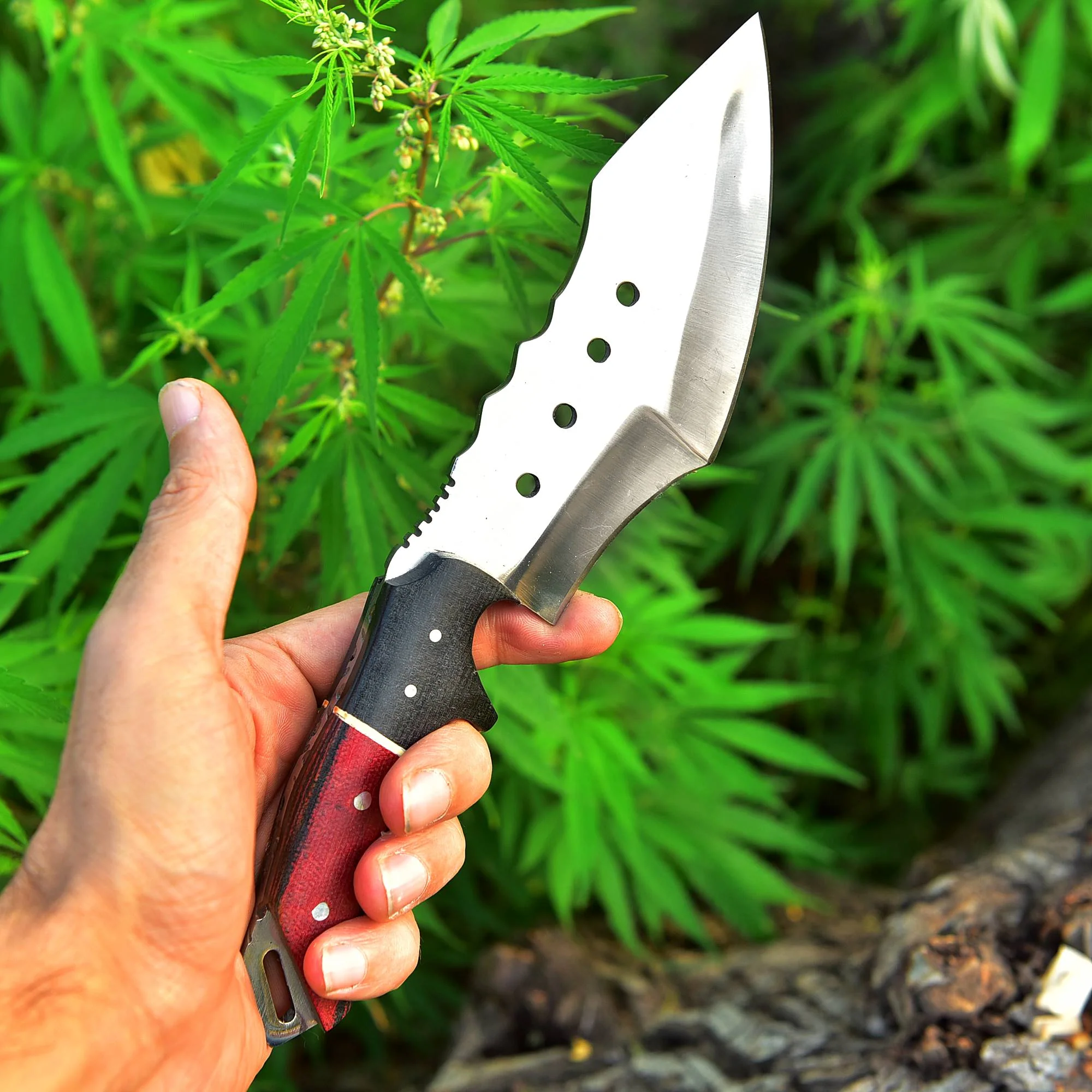 HANDMADE FORGED D2 Steel Hunting Tracker Fix Blade Knife Full Tang - VG10 Micarta Handle - Image 3