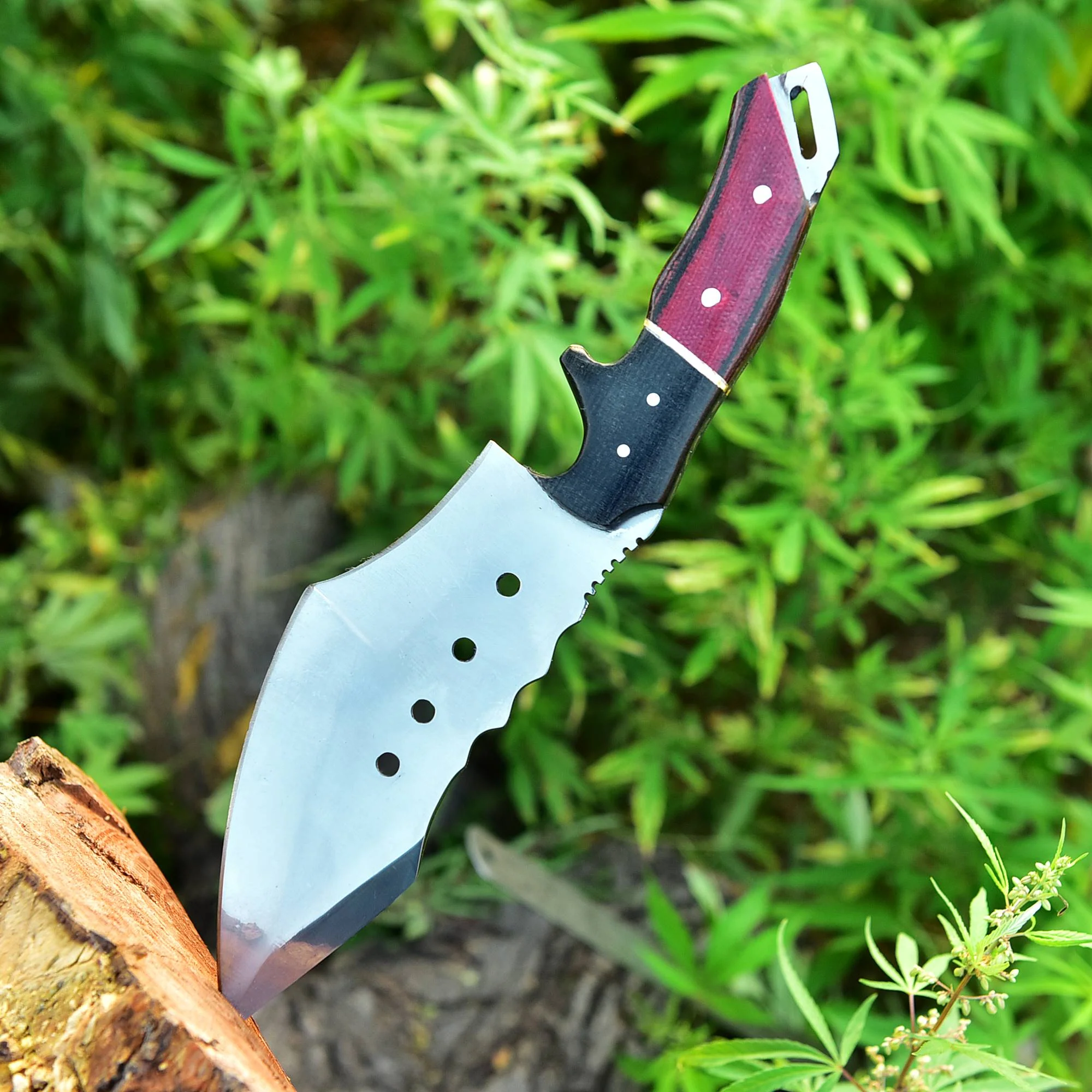 HANDMADE FORGED D2 Steel Hunting Tracker Fix Blade Knife Full Tang - VG10 Micarta Handle - Image 4