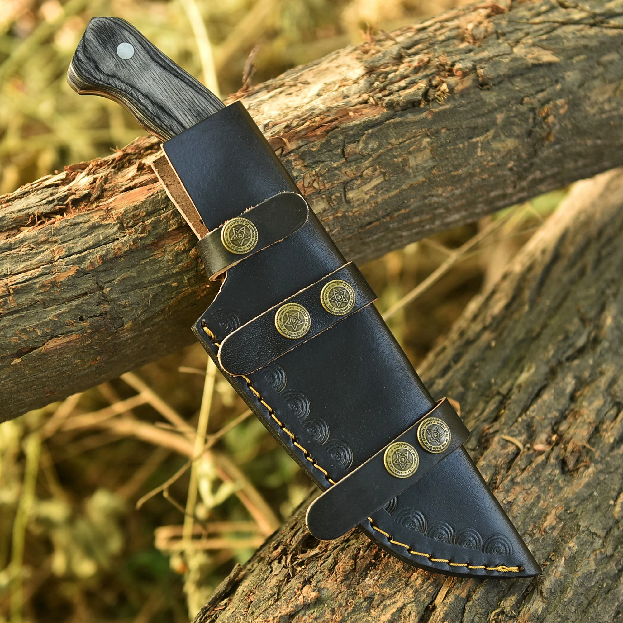 Handmade Forged D2 Steel Tracker Hunting Fixed Blade Knife Full Tang Pakkawood Handle - Image 5